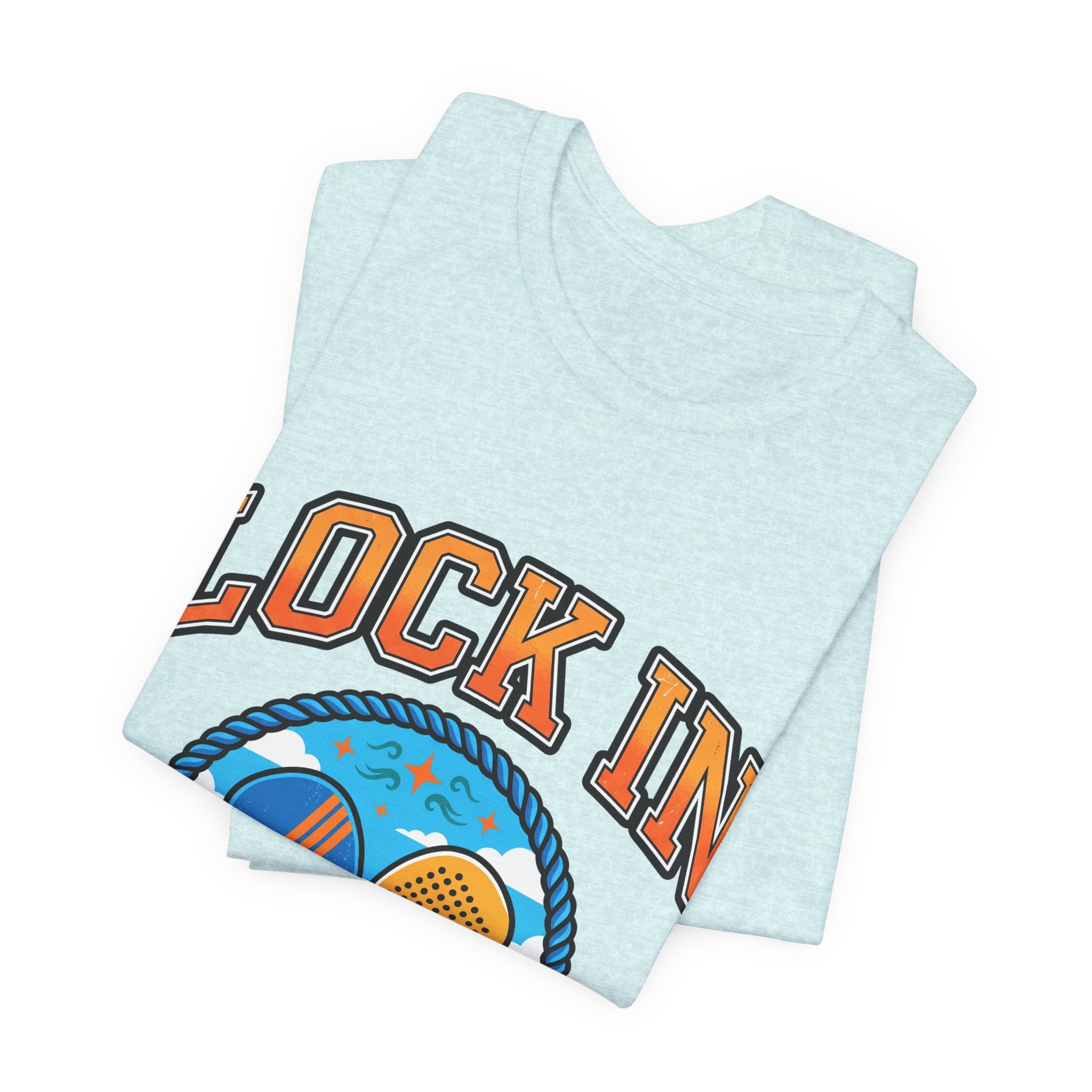 Lock In Beach Tennis T-Shirt | Collegiate Graphic Tee | Unisex Heavy Cotton | Pickleball Padel Gift