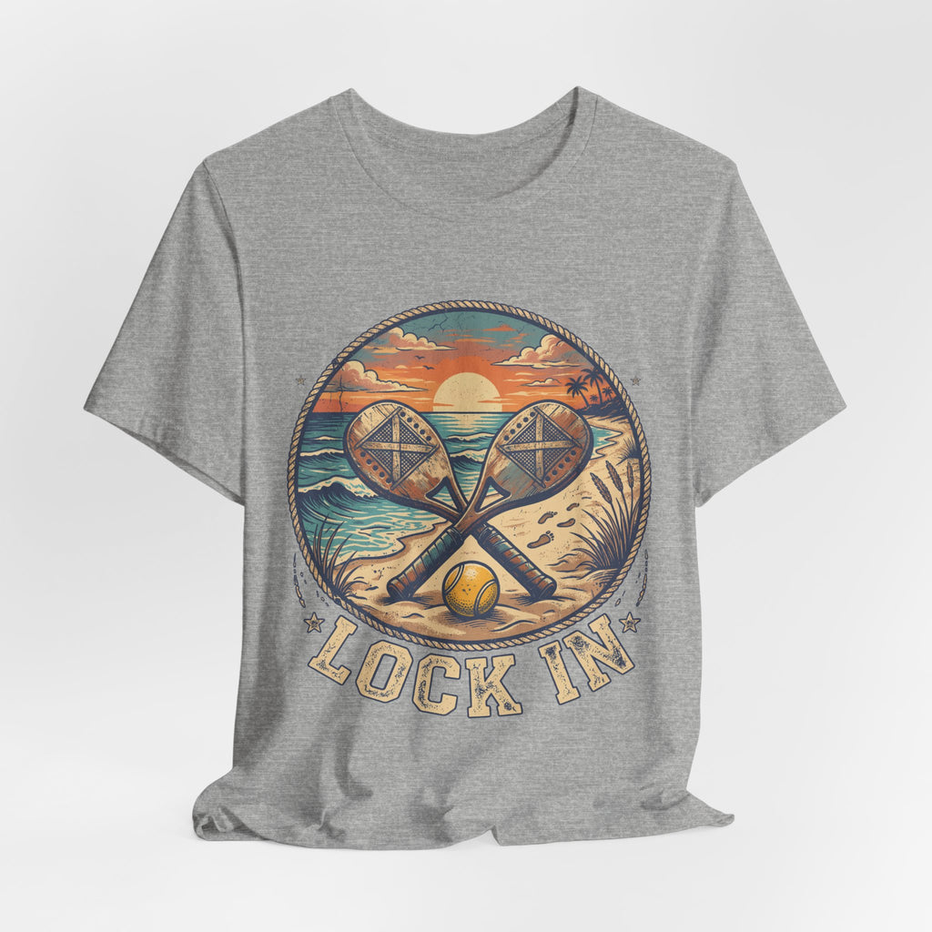 Beach Tennis T-Shirt | Vintage Sunset Paddle Tee | Unisex Heavy Cotton
