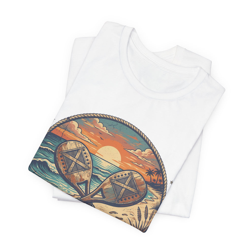 Beach Tennis T-Shirt | Vintage Sunset Paddle Tee | Unisex Heavy Cotton