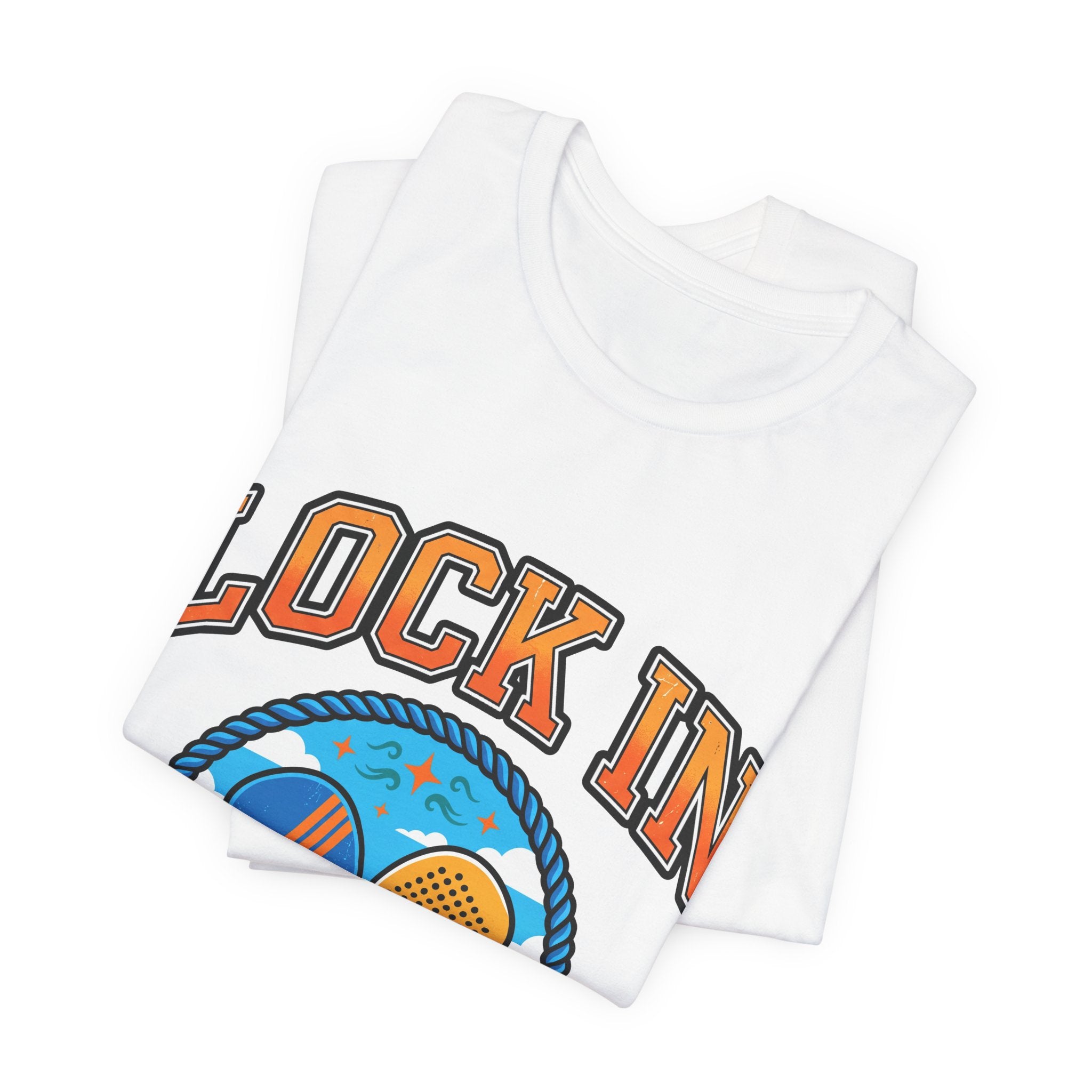 Lock In Beach Tennis T-Shirt | Collegiate Graphic Tee | Unisex Heavy Cotton | Pickleball Padel Gift