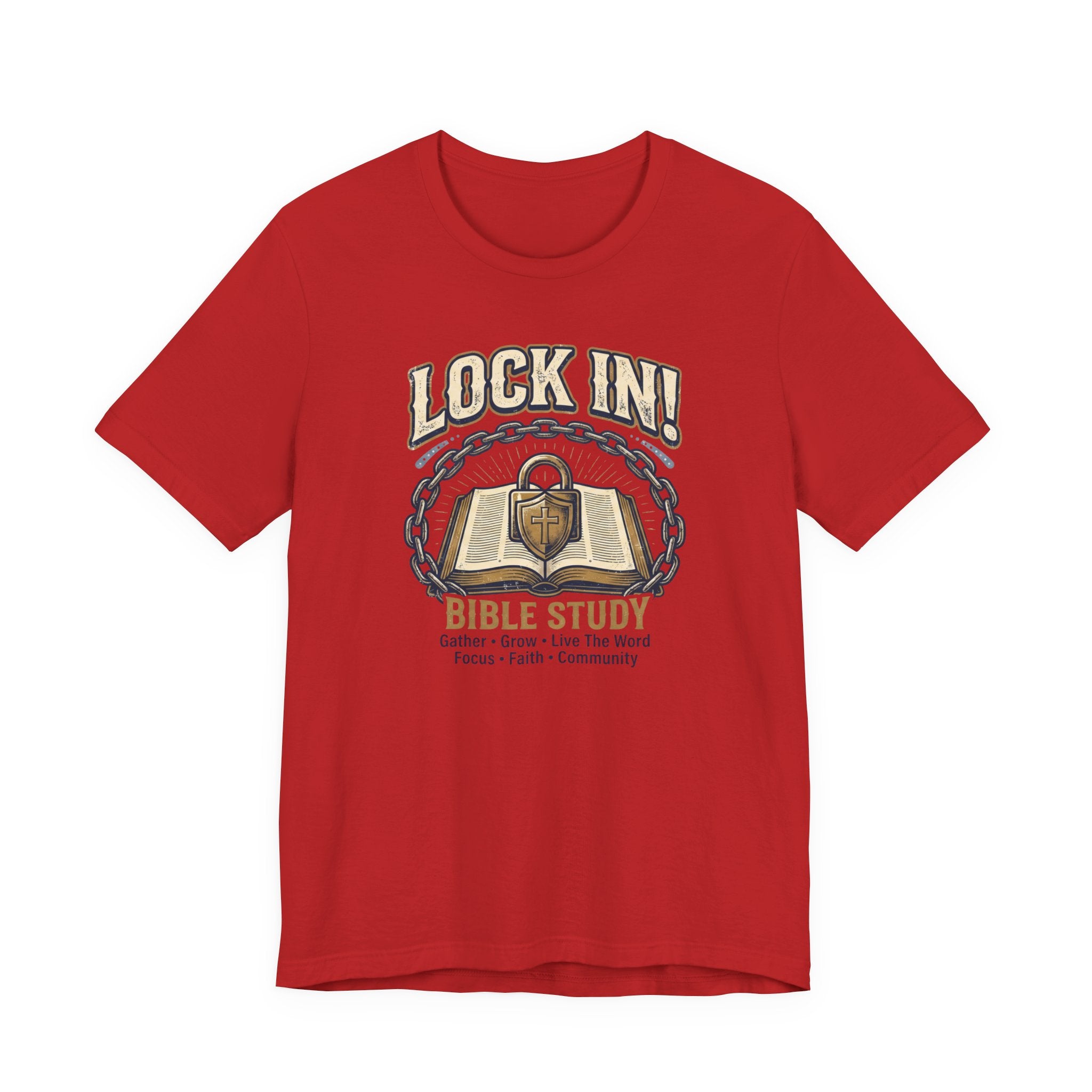 Lock In Bible Study T-Shirt | Christian Community Tee | Faith Gather Grow Shirt Unisex