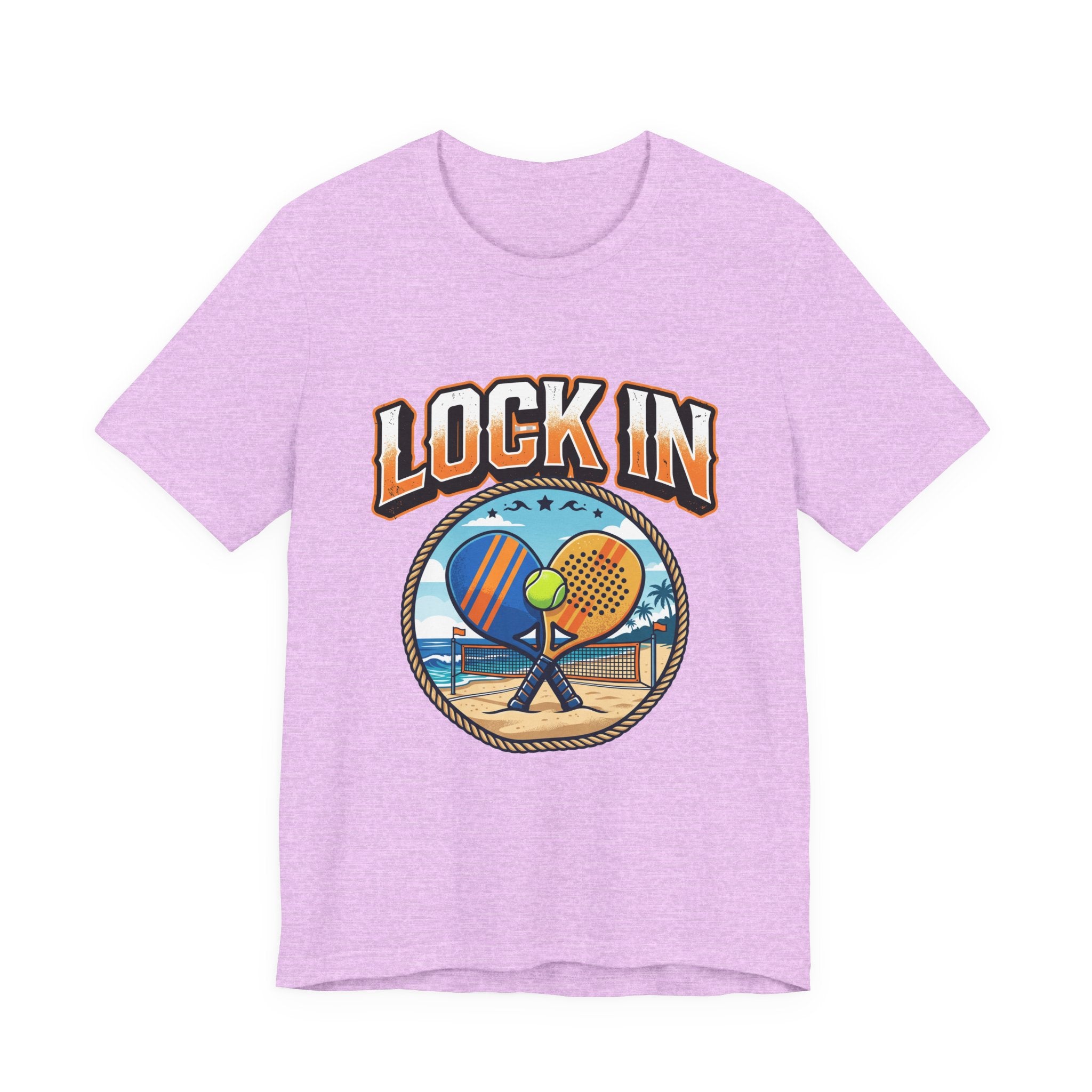 Beach Tennis Tee Shirt | Bold Lock In Crossed Paddles | Unisex Heavy Cotton Tee