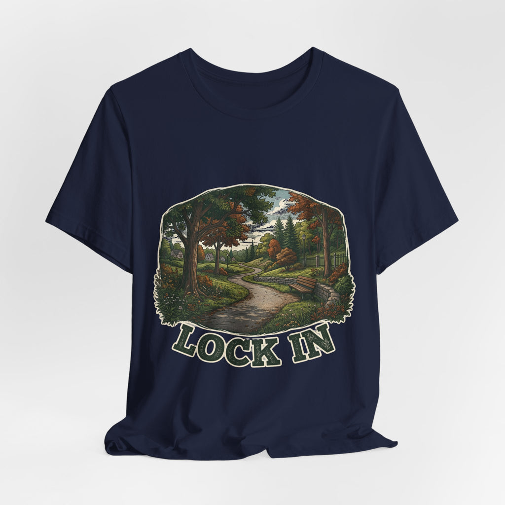 Autumn Walking T-Shirt | Fall Trail Tee | Nature Path Shirt | Lock In Life | Unisex Heavy Cotton Graphic Tee