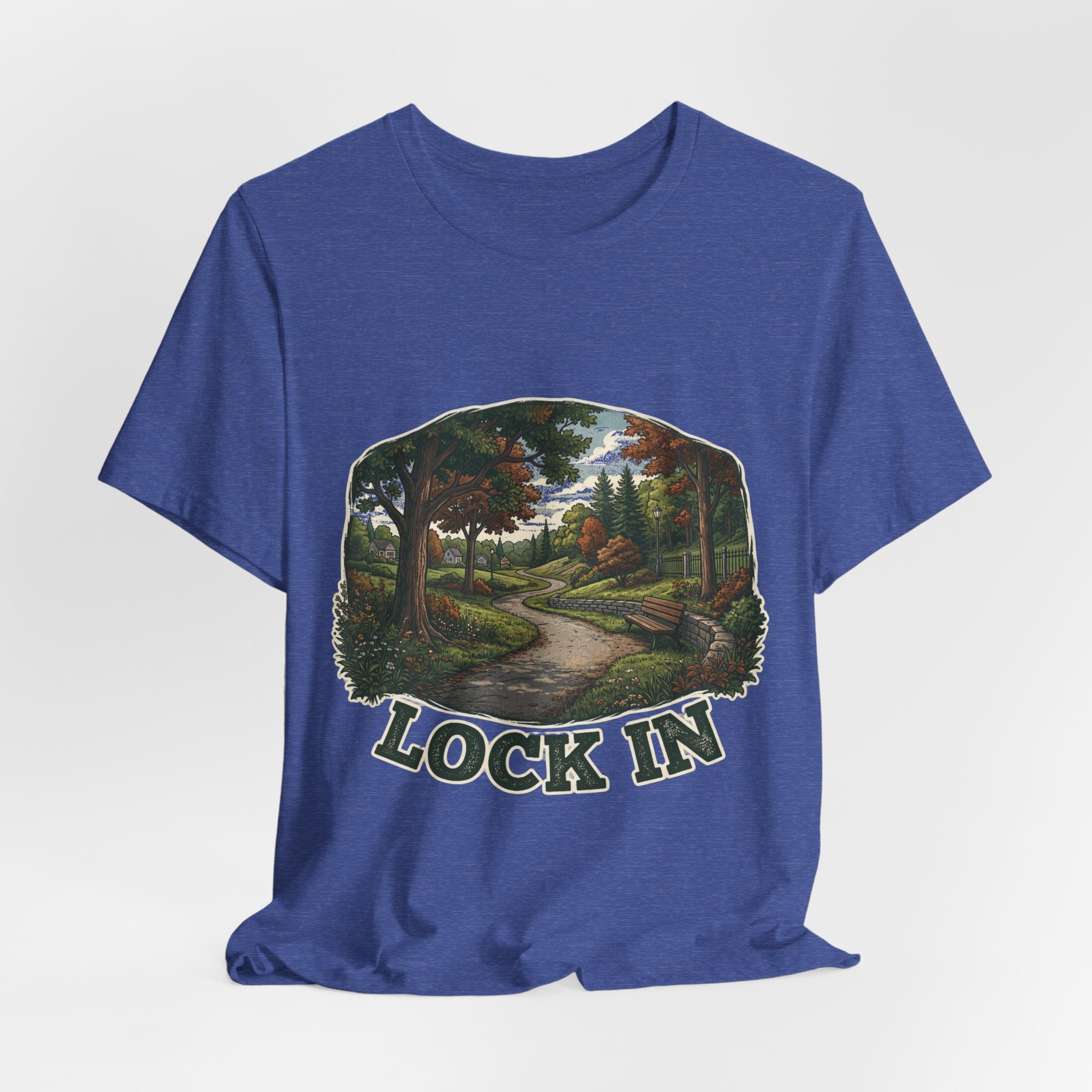 Autumn Walking T-Shirt | Fall Trail Tee | Nature Path Shirt | Lock In Life | Unisex Heavy Cotton Graphic Tee