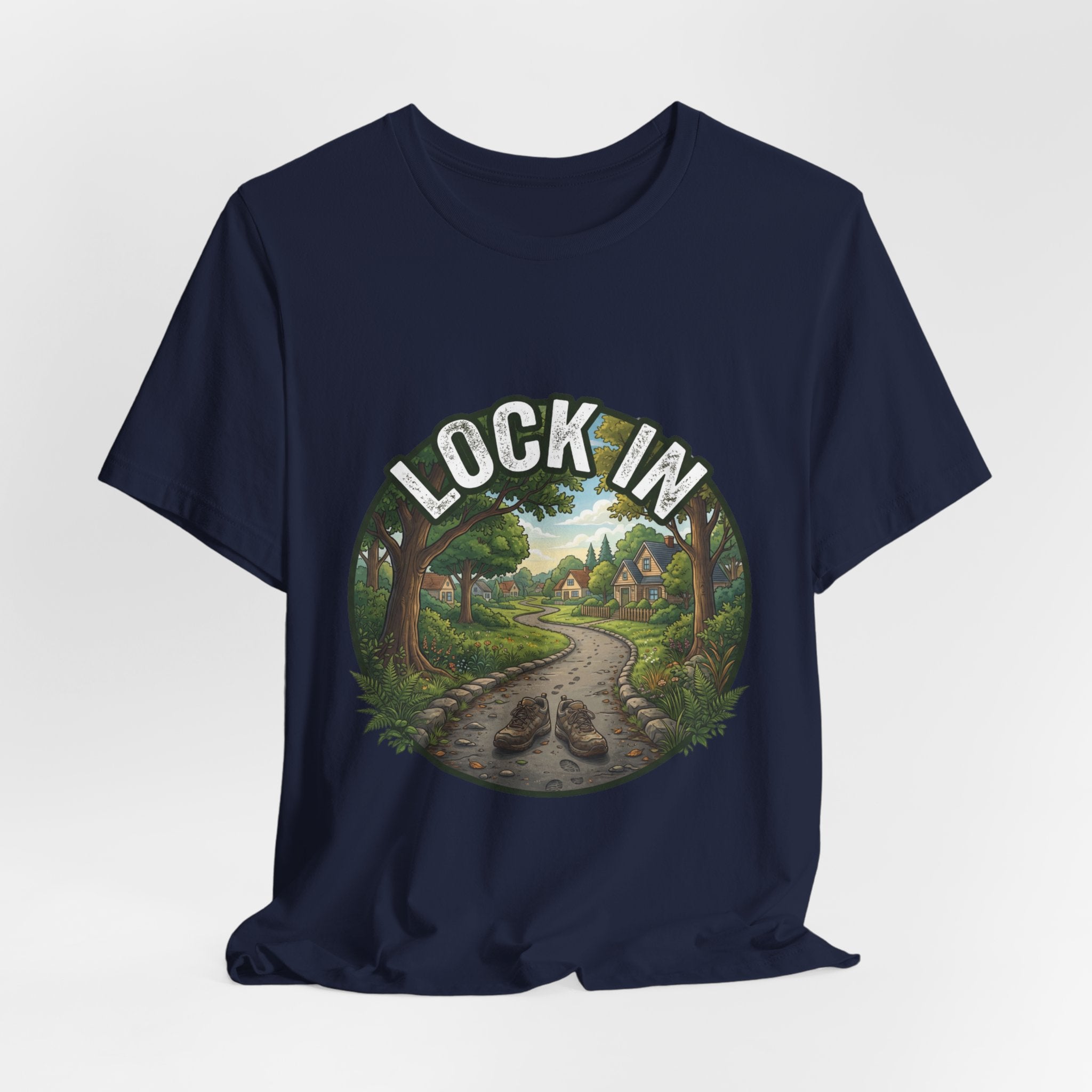 Walking Trail T-Shirt | Nature Path Tee | Outdoor Hiking Shirt | Lock In Life | Unisex Heavy Cotton Graphic Tee