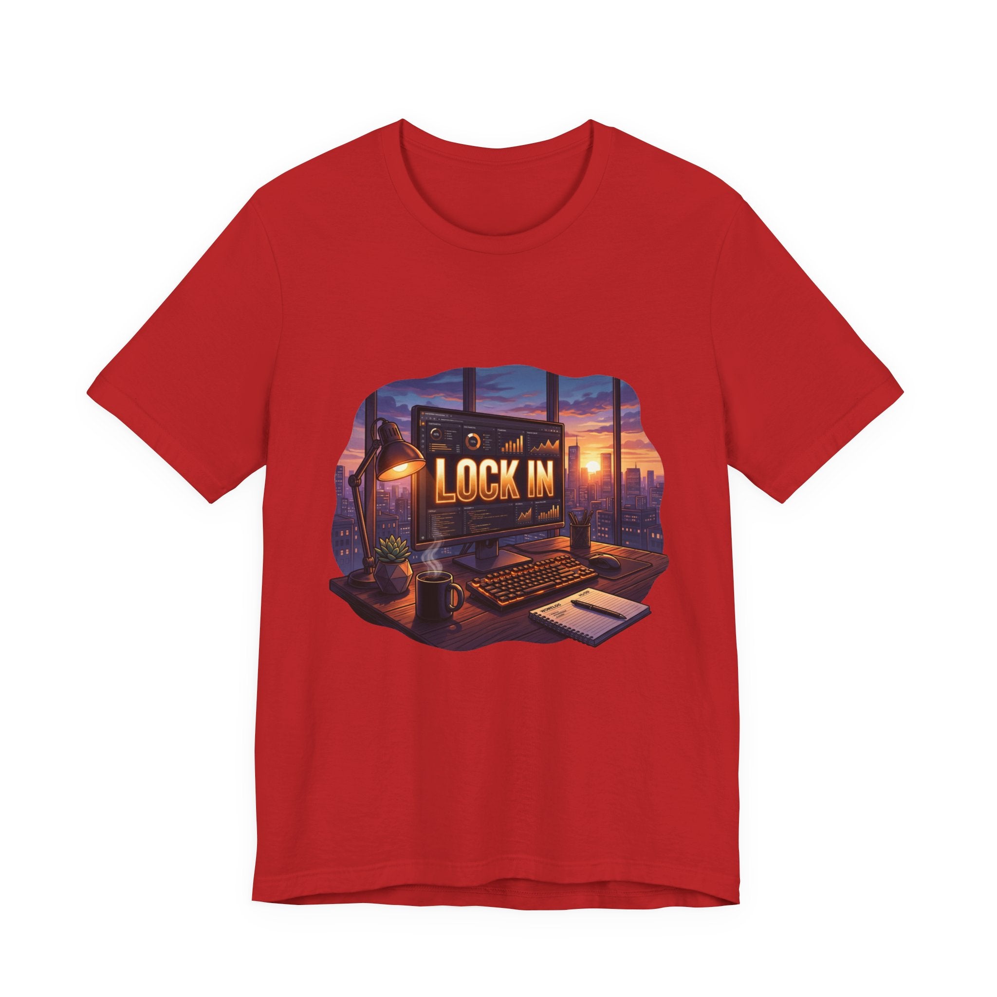 Work Flow T-Shirt | Start Your Day T-Shirt | Hustle T-Shirt | Lock In City Dawn Unisex Heavy Cotton Graphic Tee