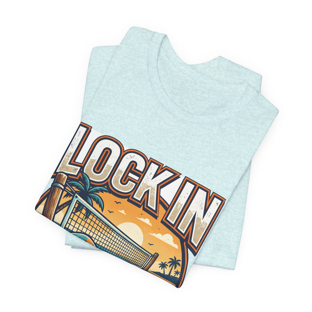 Beach Tennis T-Shirt | Bold Orange Two Paddles Net | Lock In | Unisex Gift