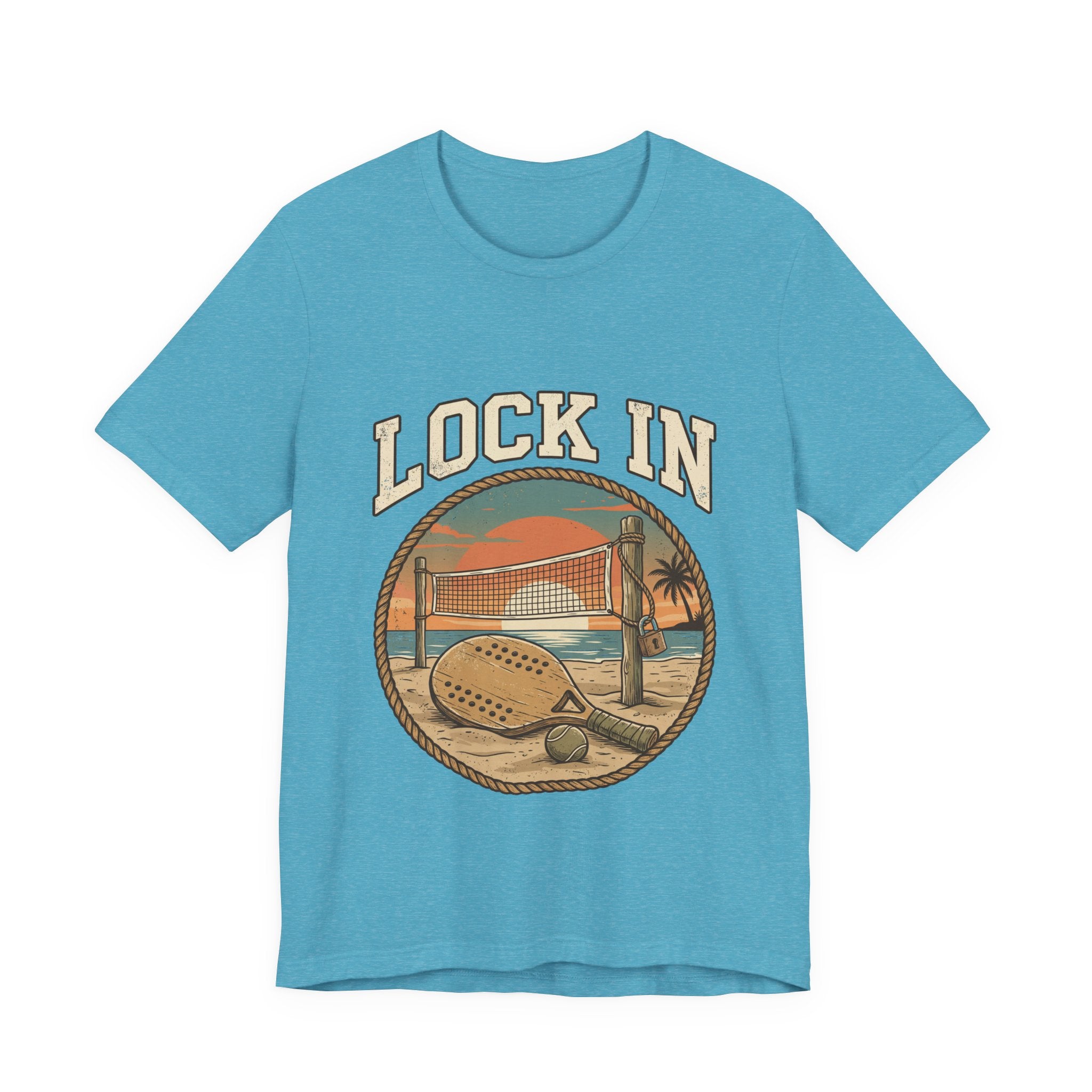 Beach Tennis T-Shirt | Vintage Rope Circle | Lock In | Unisex Paddle Tee