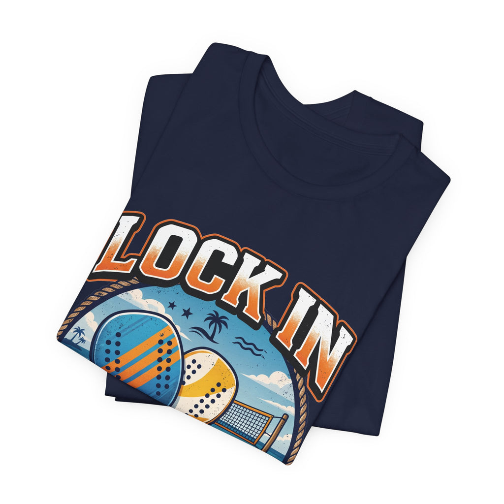 Beach Tennis T-Shirt | Collegiate Two Crossed Paddles | Lock In | Unisex