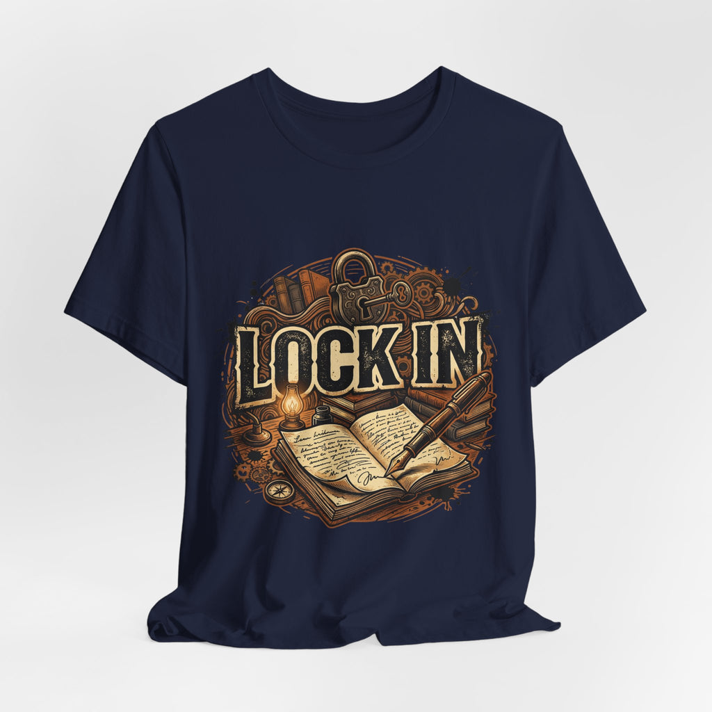 Steampunk Journal T-Shirt | Oil Lamp Tee | Manuscript Shirt | Lock In Life | Unisex Heavy Cotton Graphic Tee
