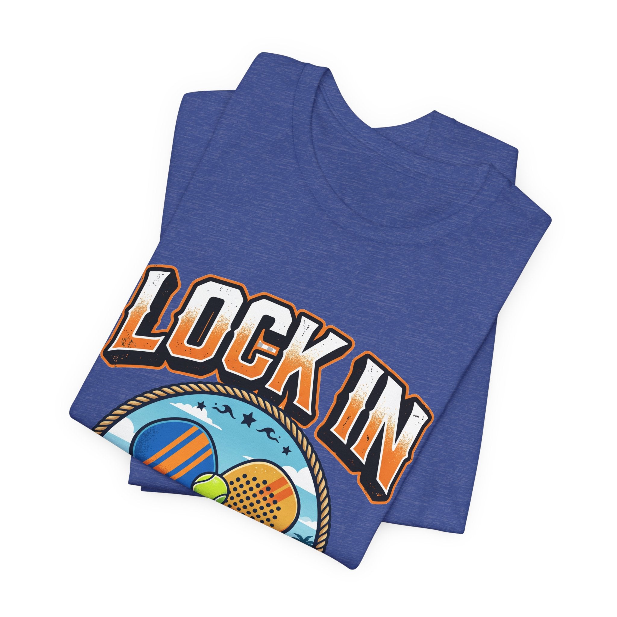 Beach Tennis Tee Shirt | Bold Lock In Crossed Paddles | Unisex Heavy Cotton Tee