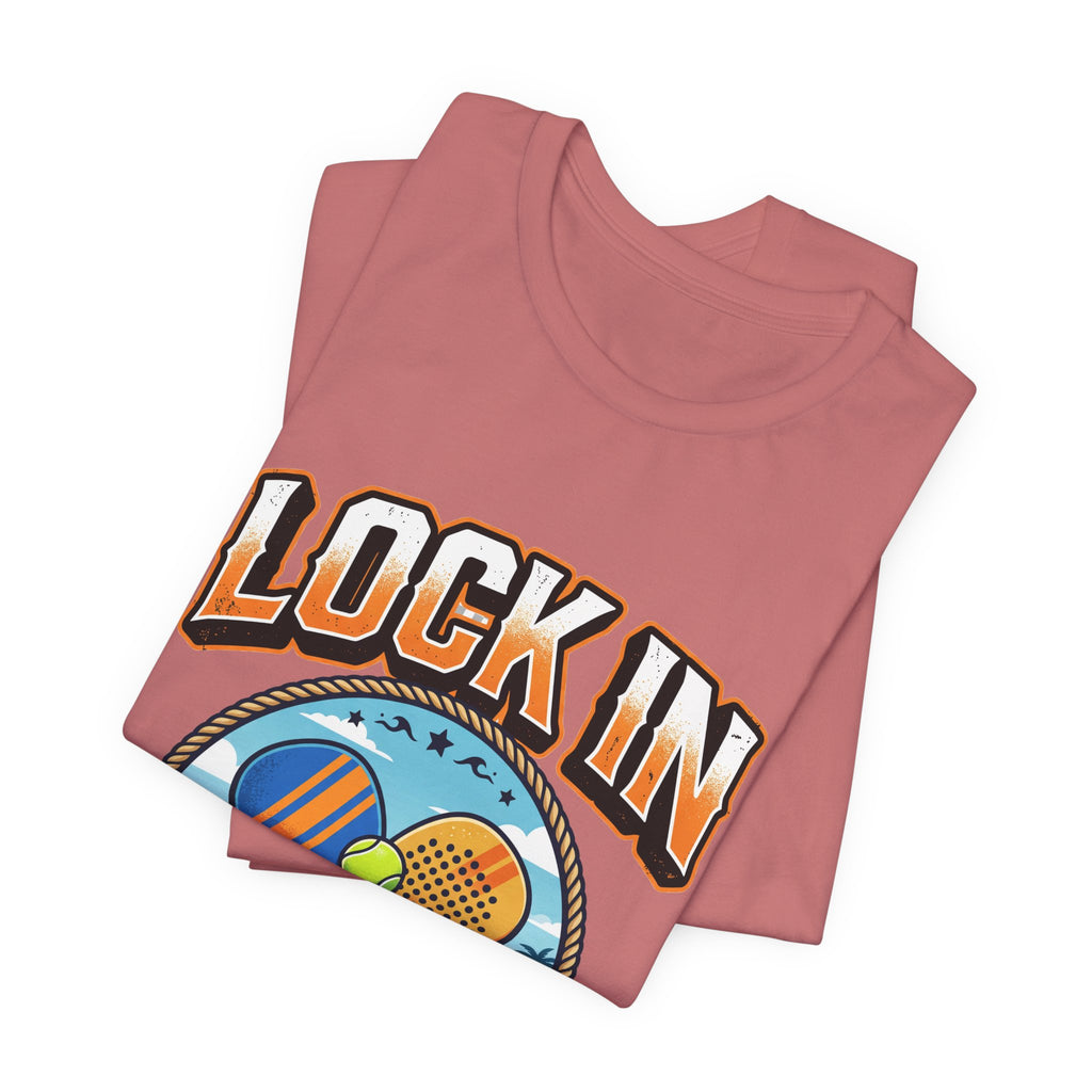Beach Tennis Tee Shirt | Bold Lock In Crossed Paddles | Unisex Heavy Cotton Tee