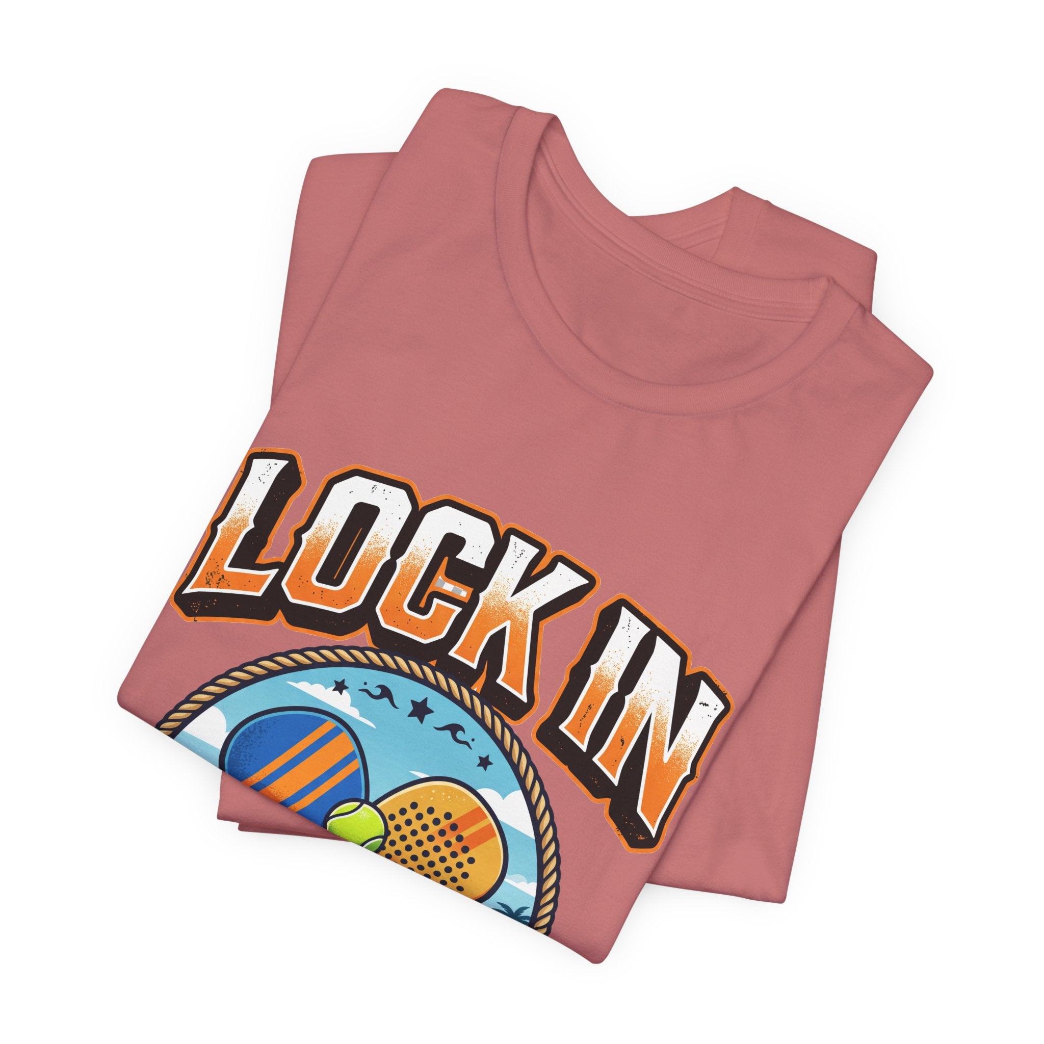 Beach Tennis Tee Shirt | Bold Lock In Crossed Paddles | Unisex Heavy Cotton Tee