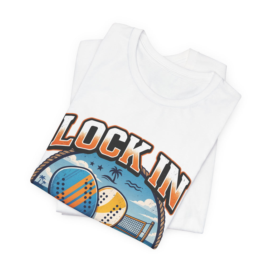 Beach Tennis T-Shirt | Collegiate Two Crossed Paddles | Lock In | Unisex