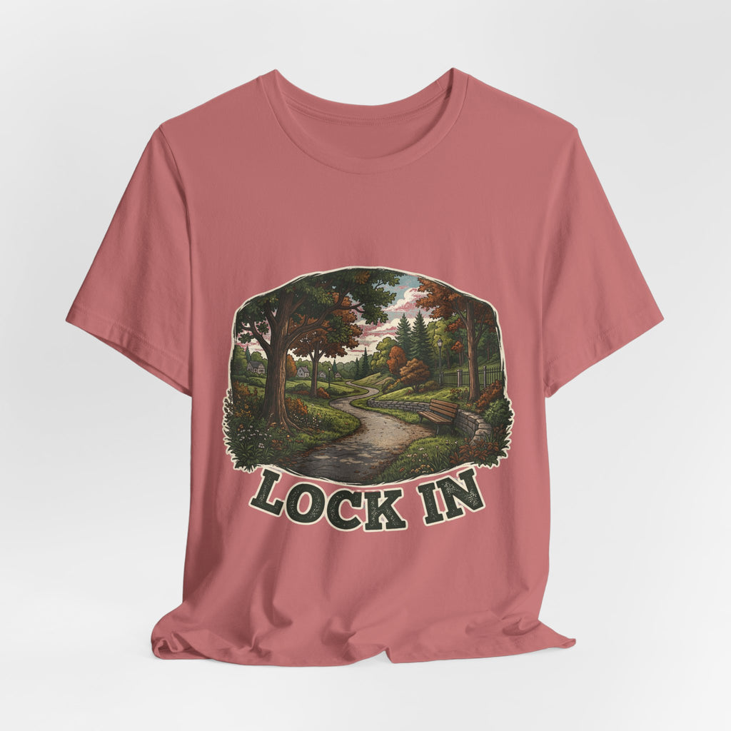 Autumn Walking T-Shirt | Fall Trail Tee | Nature Path Shirt | Lock In Life | Unisex Heavy Cotton Graphic Tee