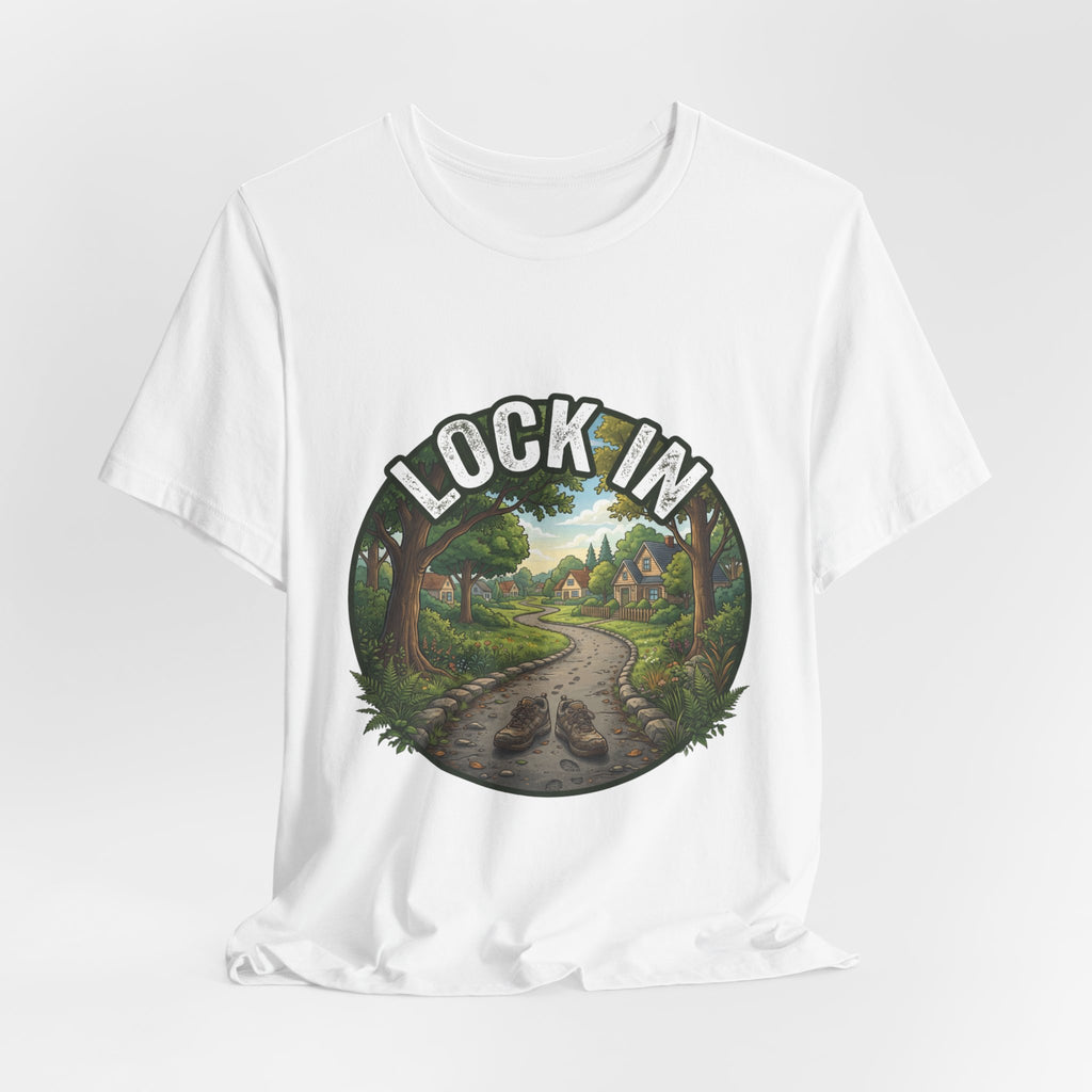 Walking Trail T-Shirt | Nature Path Tee | Outdoor Hiking Shirt | Lock In Life | Unisex Heavy Cotton Graphic Tee