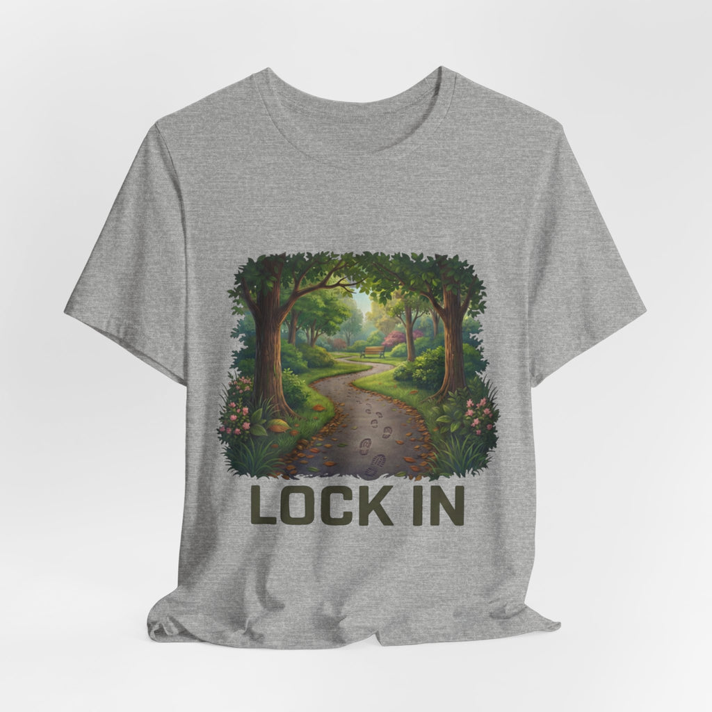 Forest Walk T-Shirt | Footprint Trail Tee | Nature Path Shirt | Lock In Life | Unisex Heavy Cotton Graphic Tee