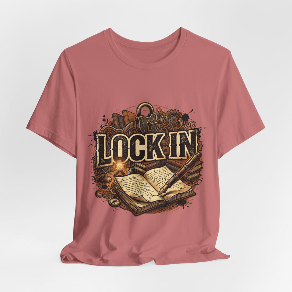 Steampunk Journal T-Shirt | Oil Lamp Tee | Manuscript Shirt | Lock In Life | Unisex Heavy Cotton Graphic Tee