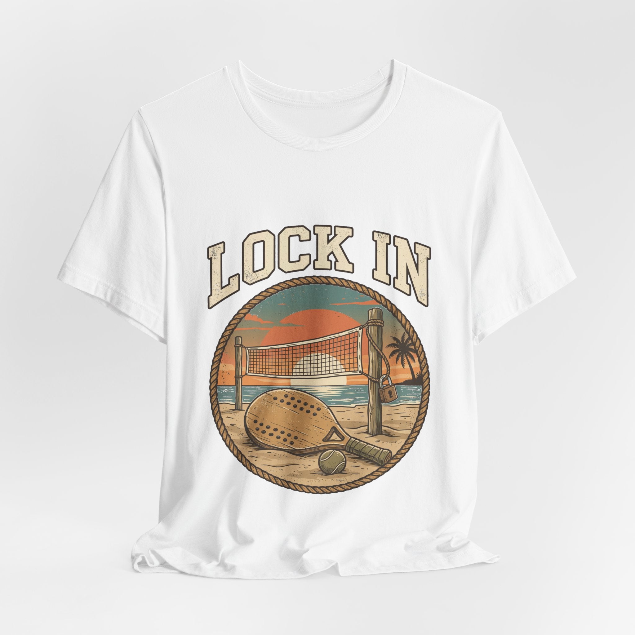 Beach Tennis T-Shirt | Vintage Rope Circle | Lock In | Unisex Paddle Tee