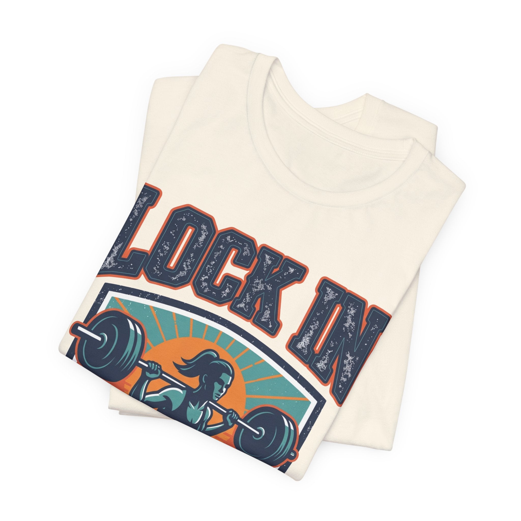 Lock In Gym T-Shirt | Motivational Weightlifting Tee | Women Barbell Squat Shirt | Fitness Gift