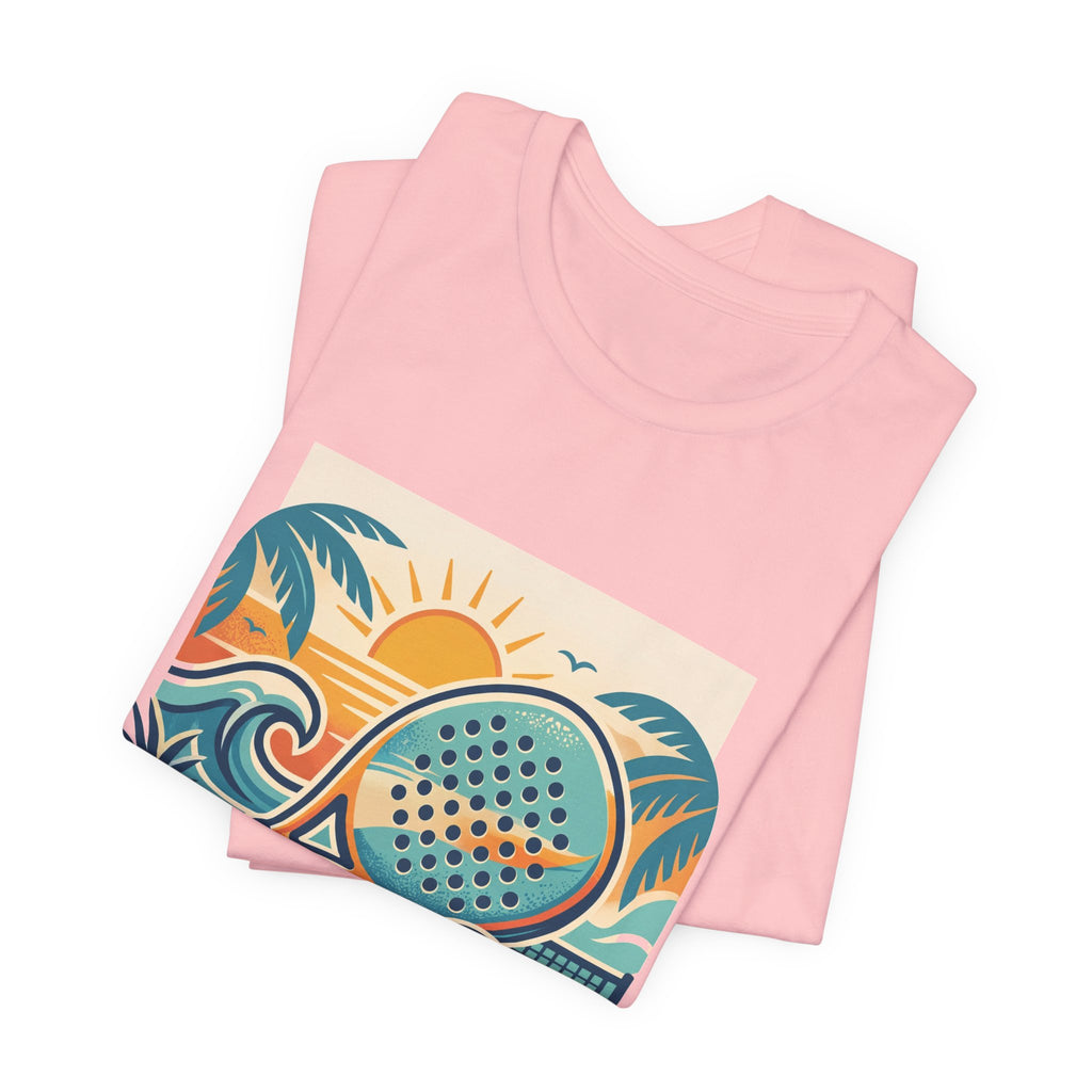 Beach Paddle Tennis T-Shirt | Retro Teal Orange Paddle | Lock In | Unisex Tee Gift
