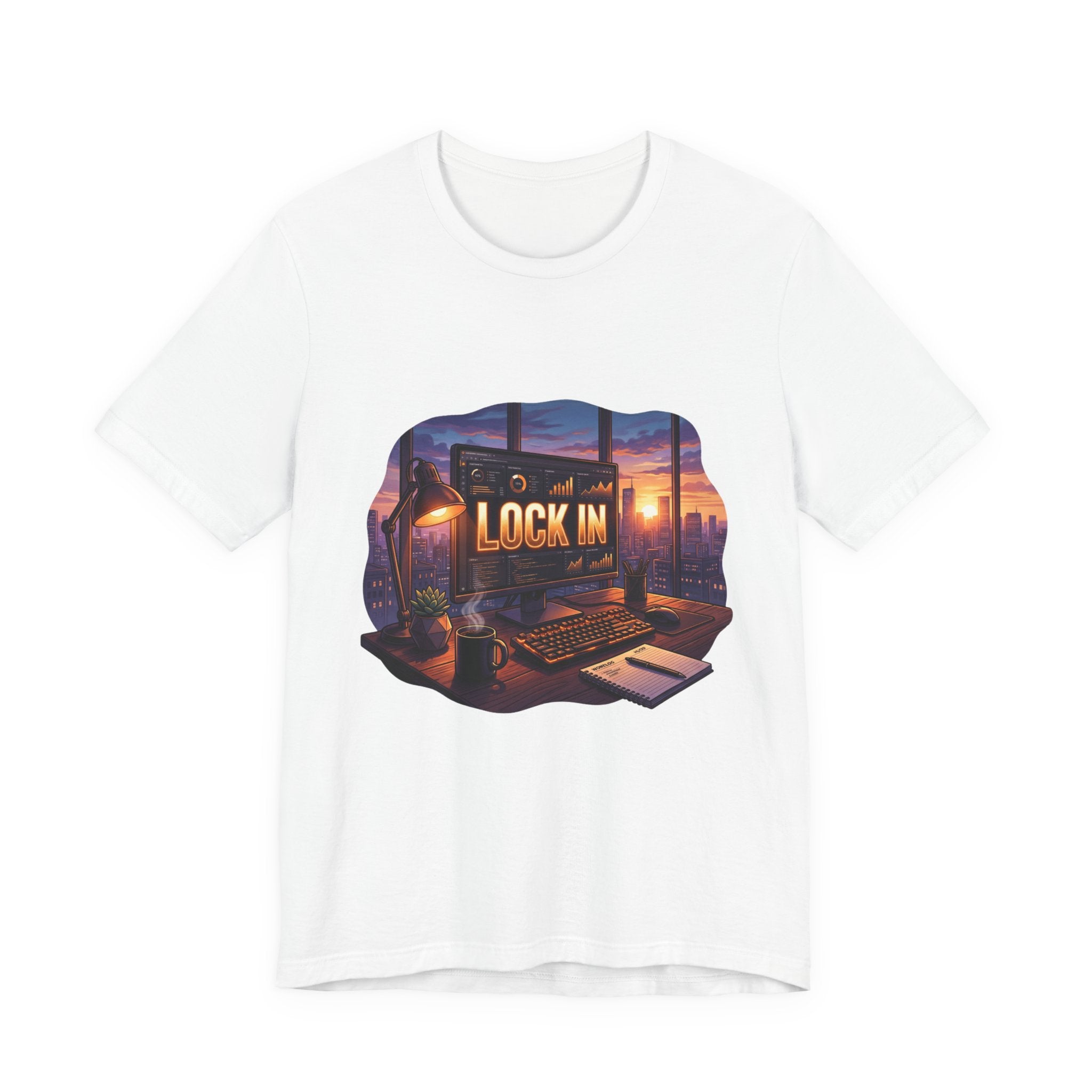Work Flow T-Shirt | Start Your Day T-Shirt | Hustle T-Shirt | Lock In City Dawn Unisex Heavy Cotton Graphic Tee
