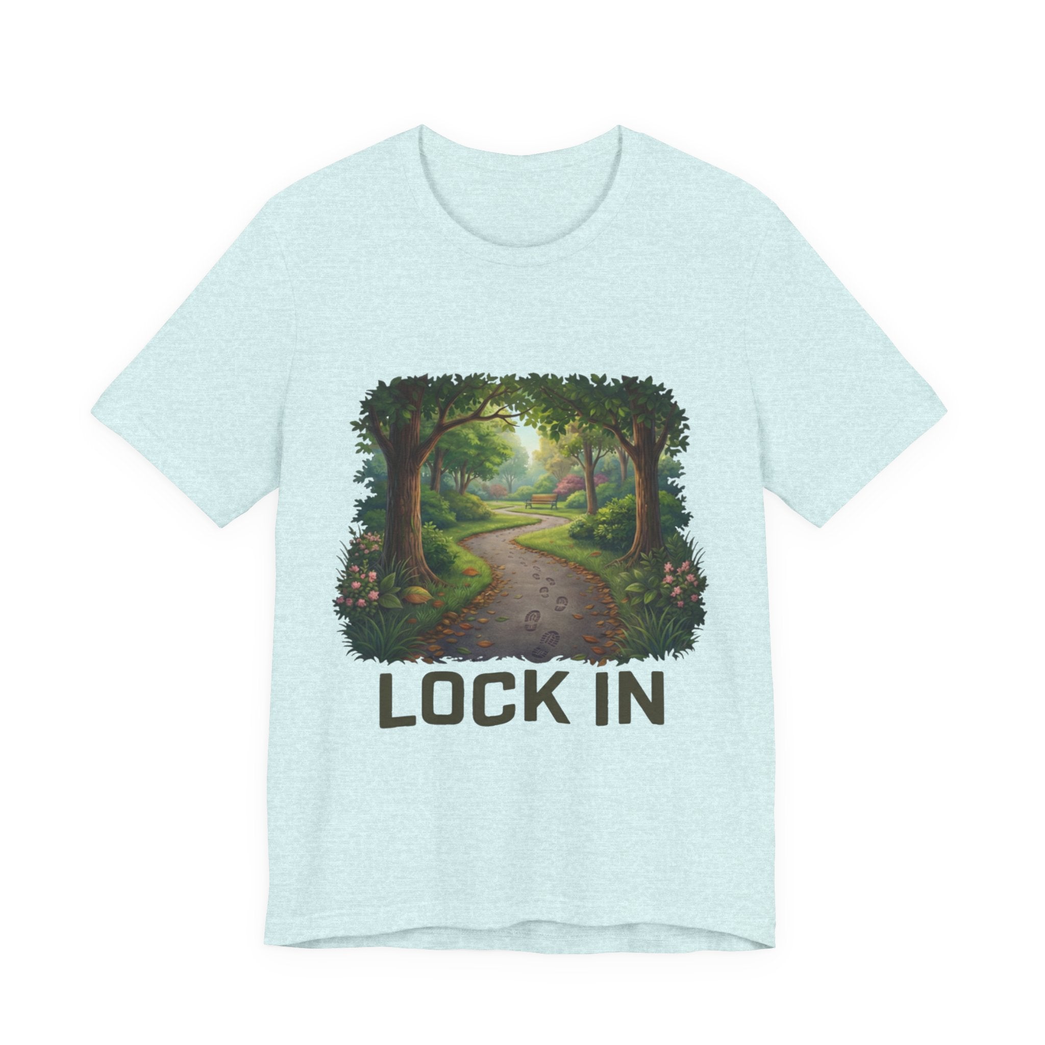 Forest Walk T-Shirt | Footprint Trail Tee | Nature Path Shirt | Lock In Life | Unisex Heavy Cotton Graphic Tee