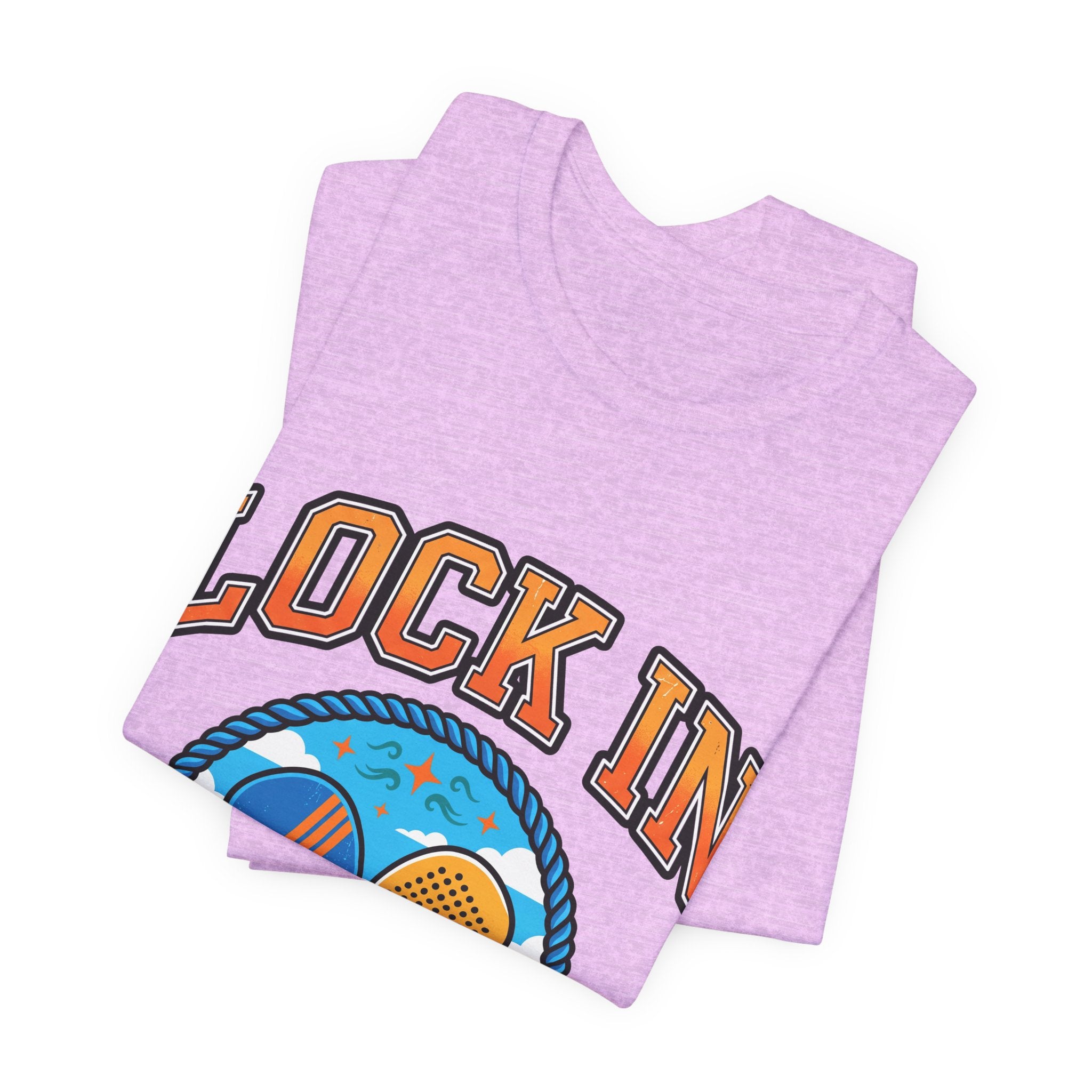 Lock In Beach Tennis T-Shirt | Collegiate Graphic Tee | Unisex Heavy Cotton | Pickleball Padel Gift