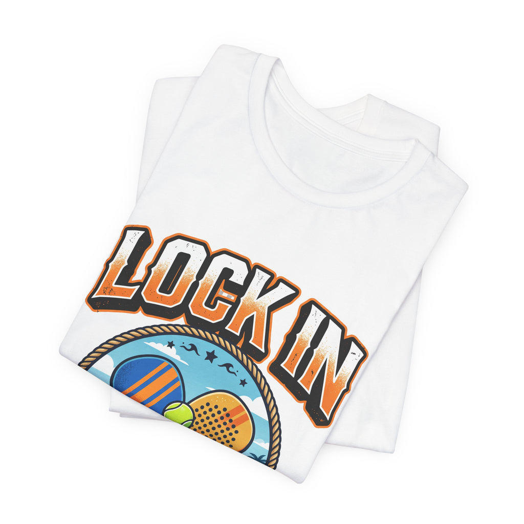 Beach Tennis Tee Shirt | Bold Lock In Crossed Paddles | Unisex Heavy Cotton Tee