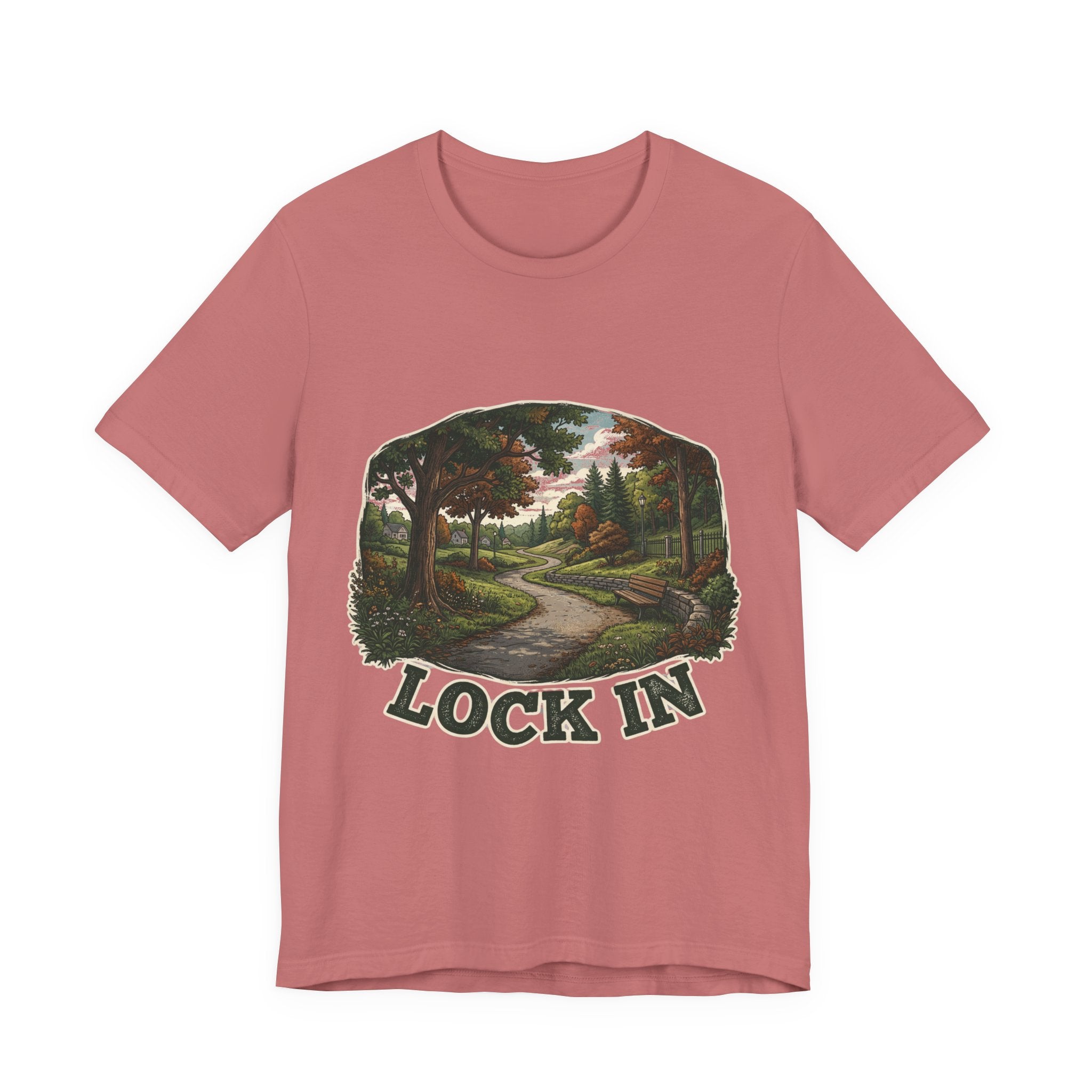 Autumn Walking T-Shirt | Fall Trail Tee | Nature Path Shirt | Lock In Life | Unisex Heavy Cotton Graphic Tee