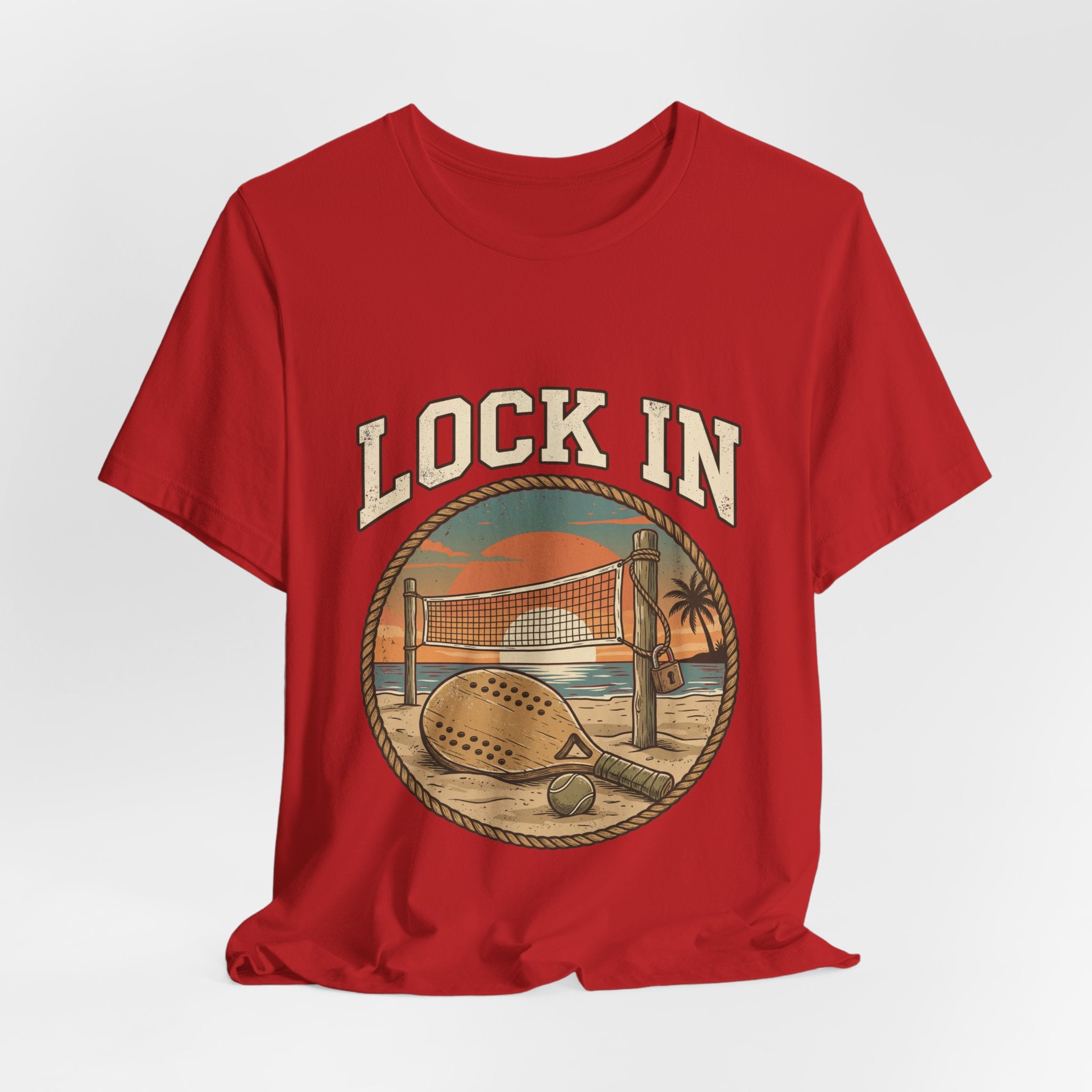 Beach Tennis T-Shirt | Vintage Rope Circle | Lock In | Unisex Paddle Tee