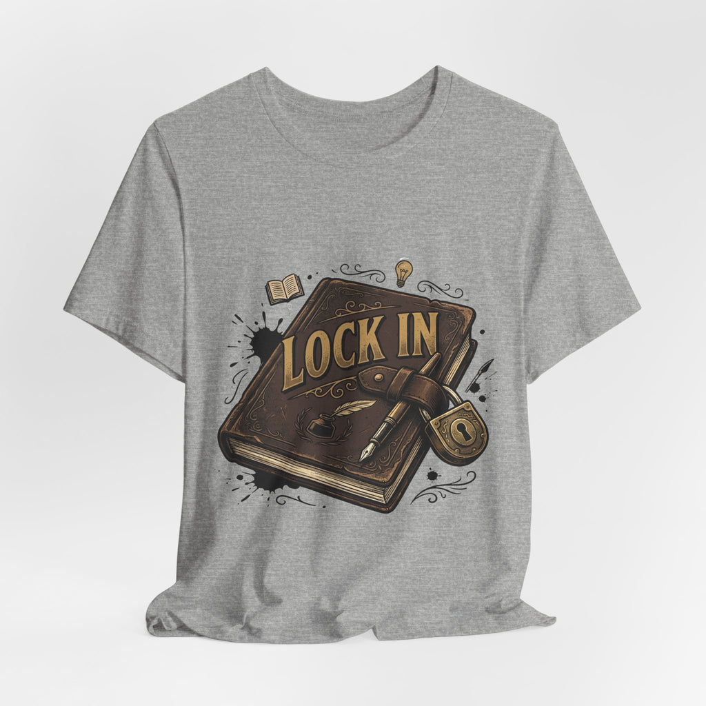 Dark Leather Journal T-Shirt | Ink Splatter Tee | Writer Shirt | Lock In Life | Unisex Heavy Cotton Graphic Tee