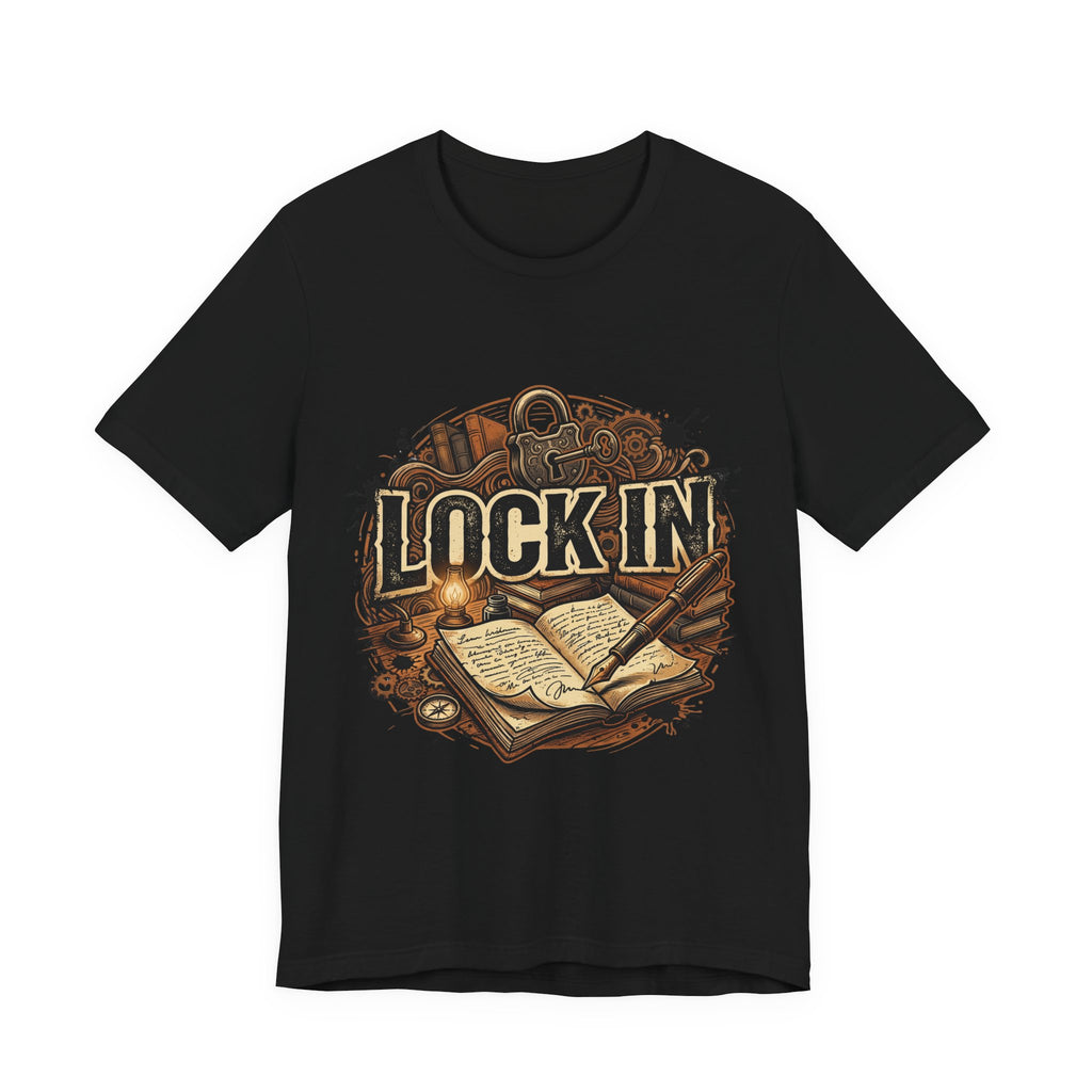 Steampunk Journal T-Shirt | Oil Lamp Tee | Manuscript Shirt | Lock In Life | Unisex Heavy Cotton Graphic Tee