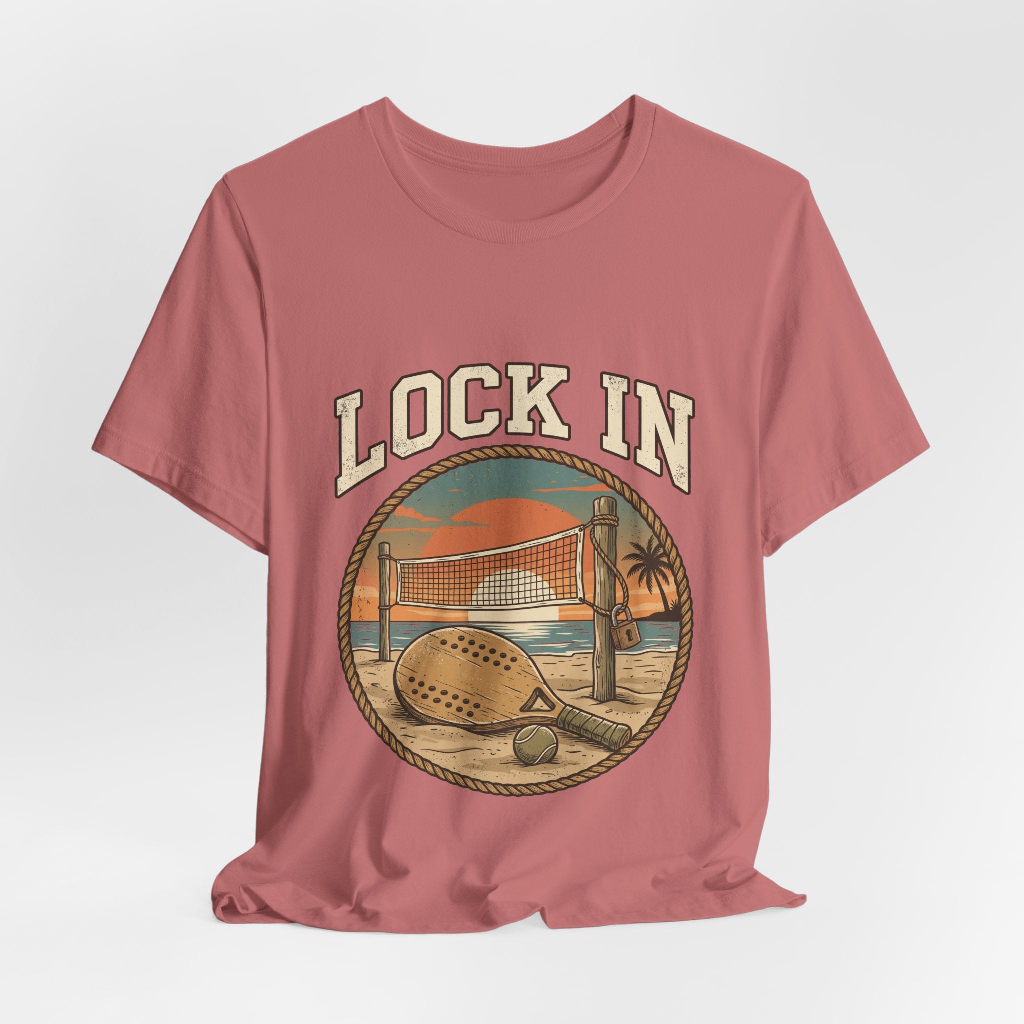 Beach Tennis T-Shirt | Vintage Rope Circle | Lock In | Unisex Paddle Tee