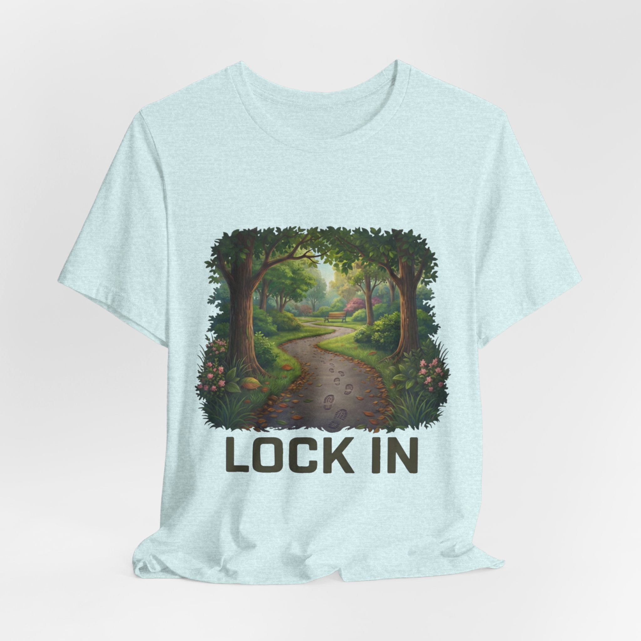 Forest Walk T-Shirt | Footprint Trail Tee | Nature Path Shirt | Lock In Life | Unisex Heavy Cotton Graphic Tee