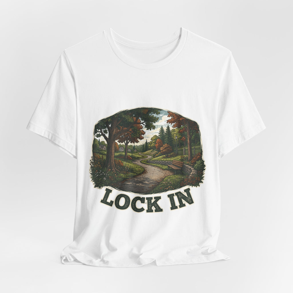 Autumn Walking T-Shirt | Fall Trail Tee | Nature Path Shirt | Lock In Life | Unisex Heavy Cotton Graphic Tee