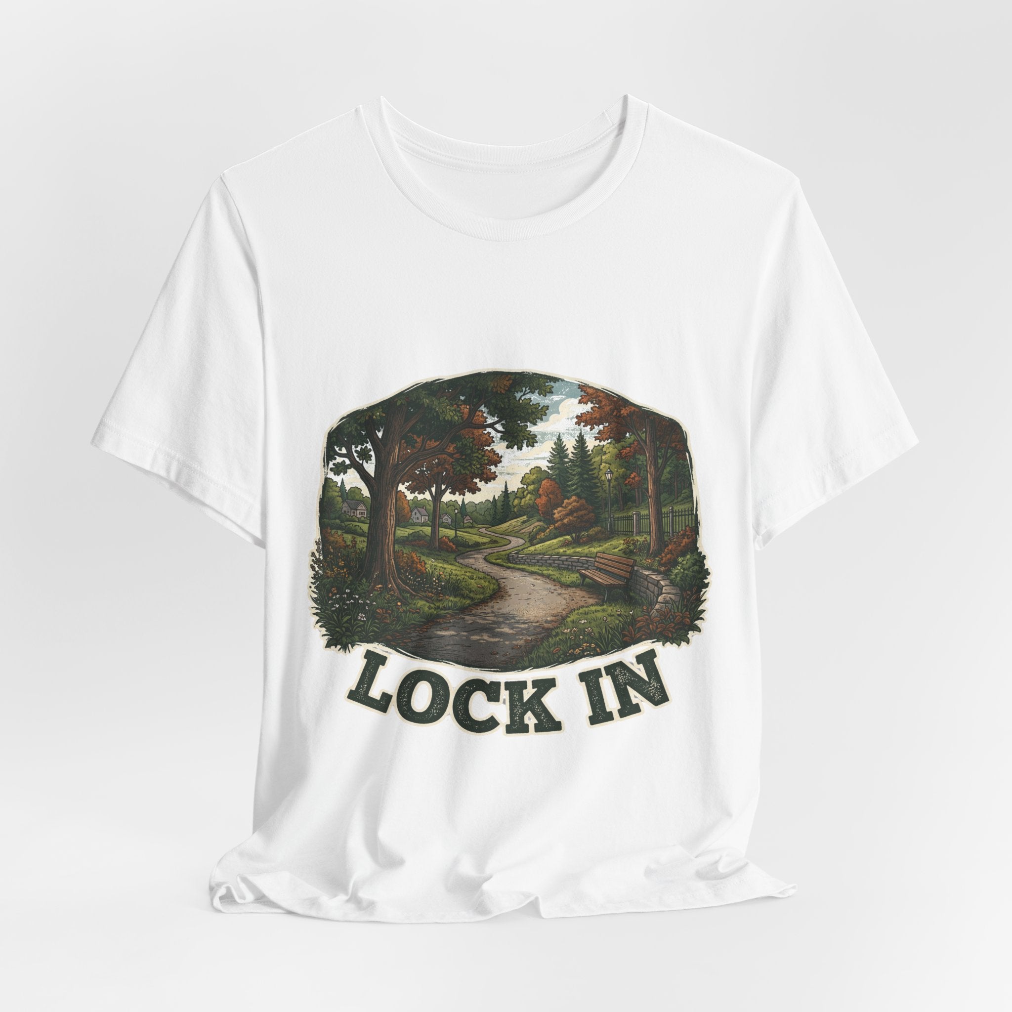Autumn Walking T-Shirt | Fall Trail Tee | Nature Path Shirt | Lock In Life | Unisex Heavy Cotton Graphic Tee