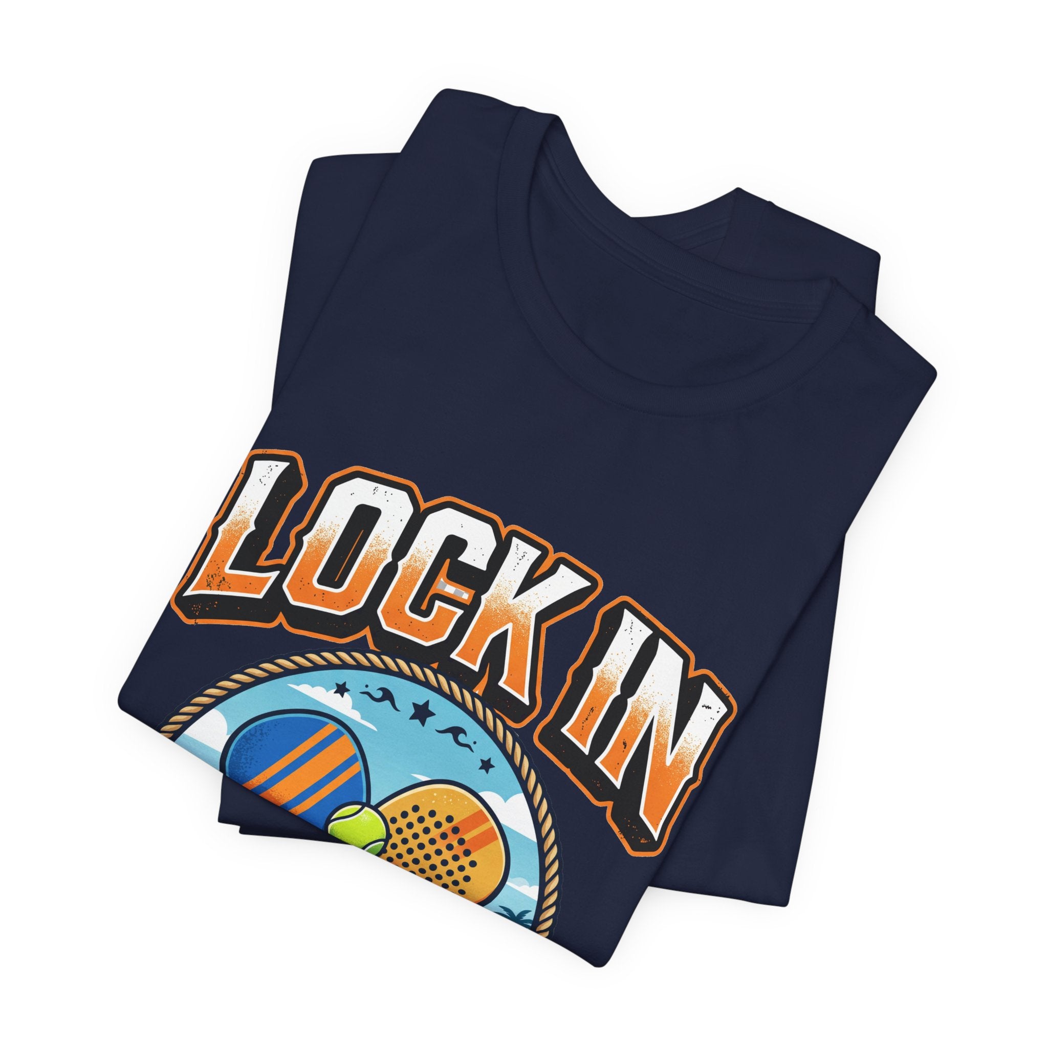 Beach Tennis Tee Shirt | Bold Lock In Crossed Paddles | Unisex Heavy Cotton Tee