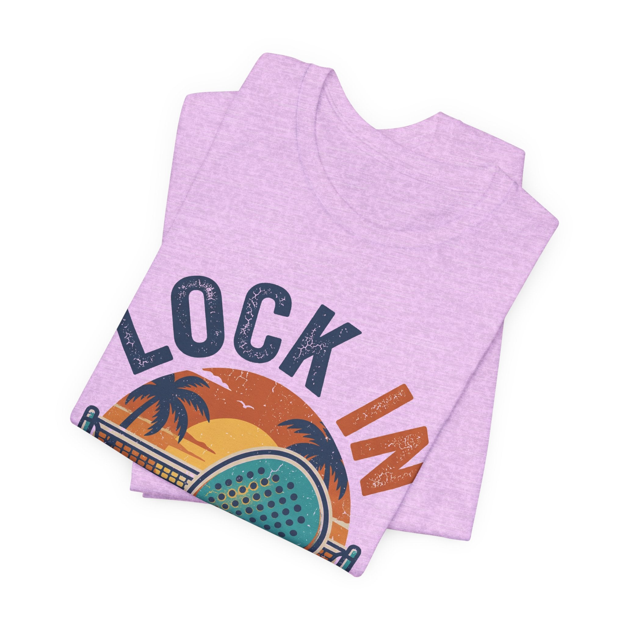 Beach Tennis T-Shirt | Lock In Sunset Vintage Graphic | Unisex Heavy Cotton Tee