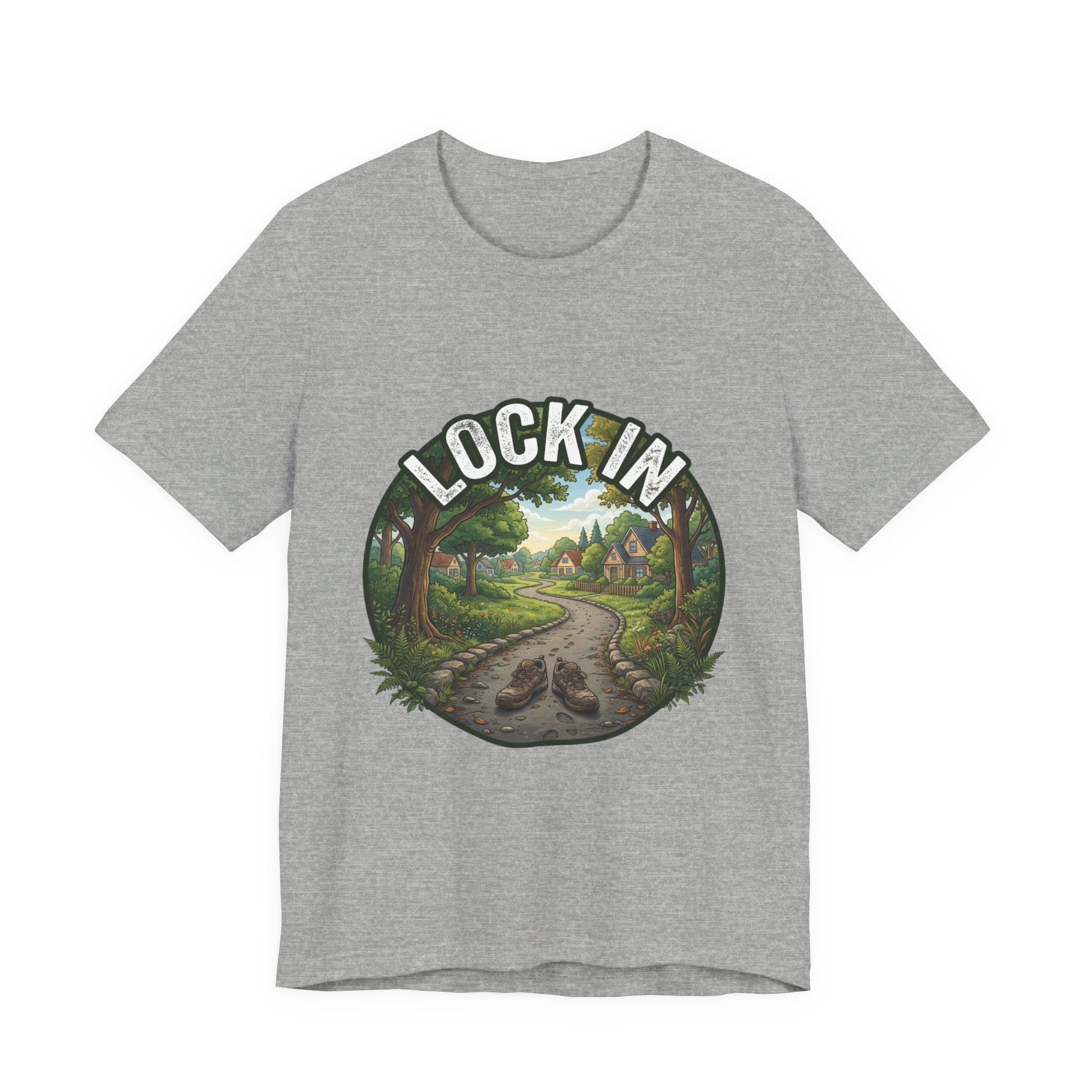 Walking Trail T-Shirt | Nature Path Tee | Outdoor Hiking Shirt | Lock In Life | Unisex Heavy Cotton Graphic Tee