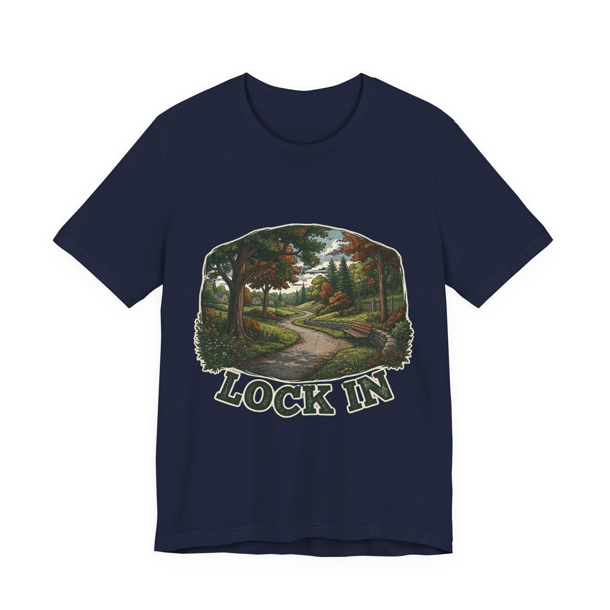 Autumn Walking T-Shirt | Fall Trail Tee | Nature Path Shirt | Lock In Life | Unisex Heavy Cotton Graphic Tee