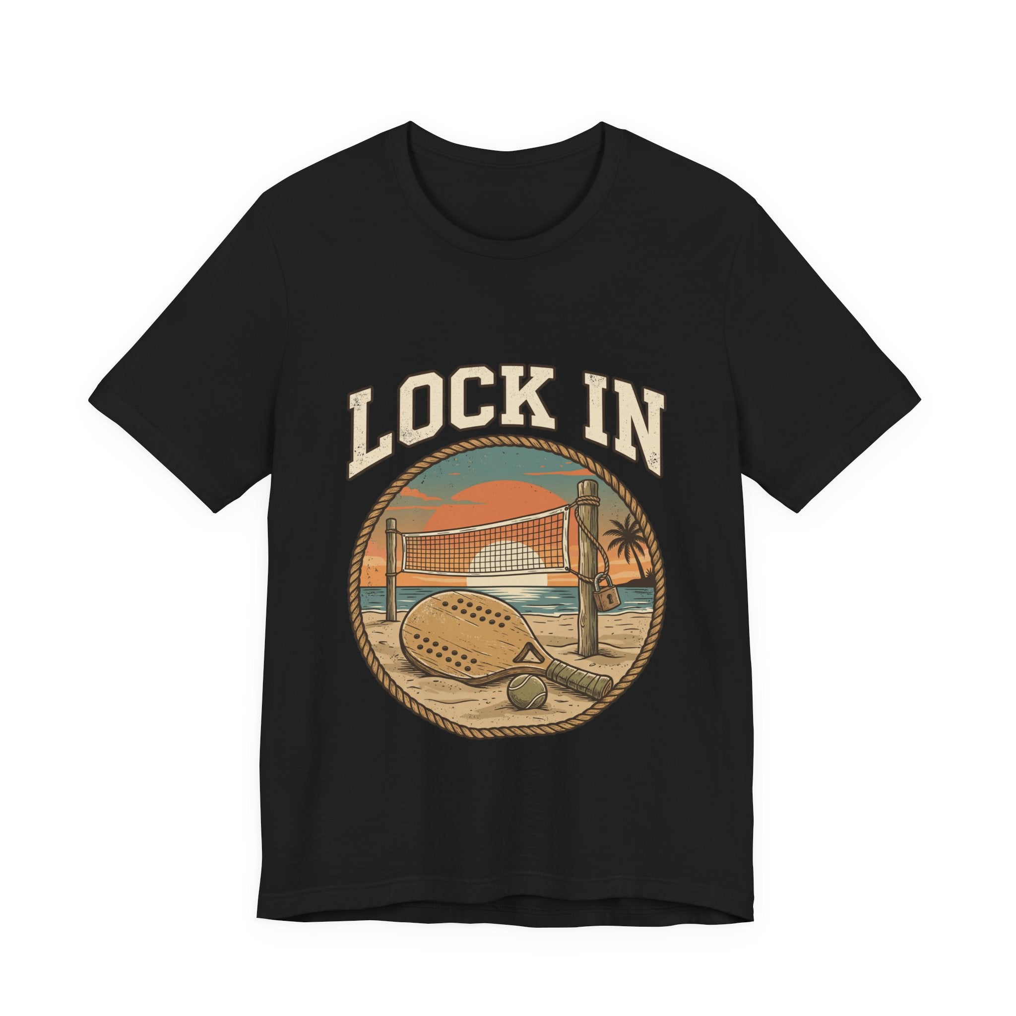 Beach Tennis T-Shirt | Vintage Rope Circle | Lock In | Unisex Paddle Tee