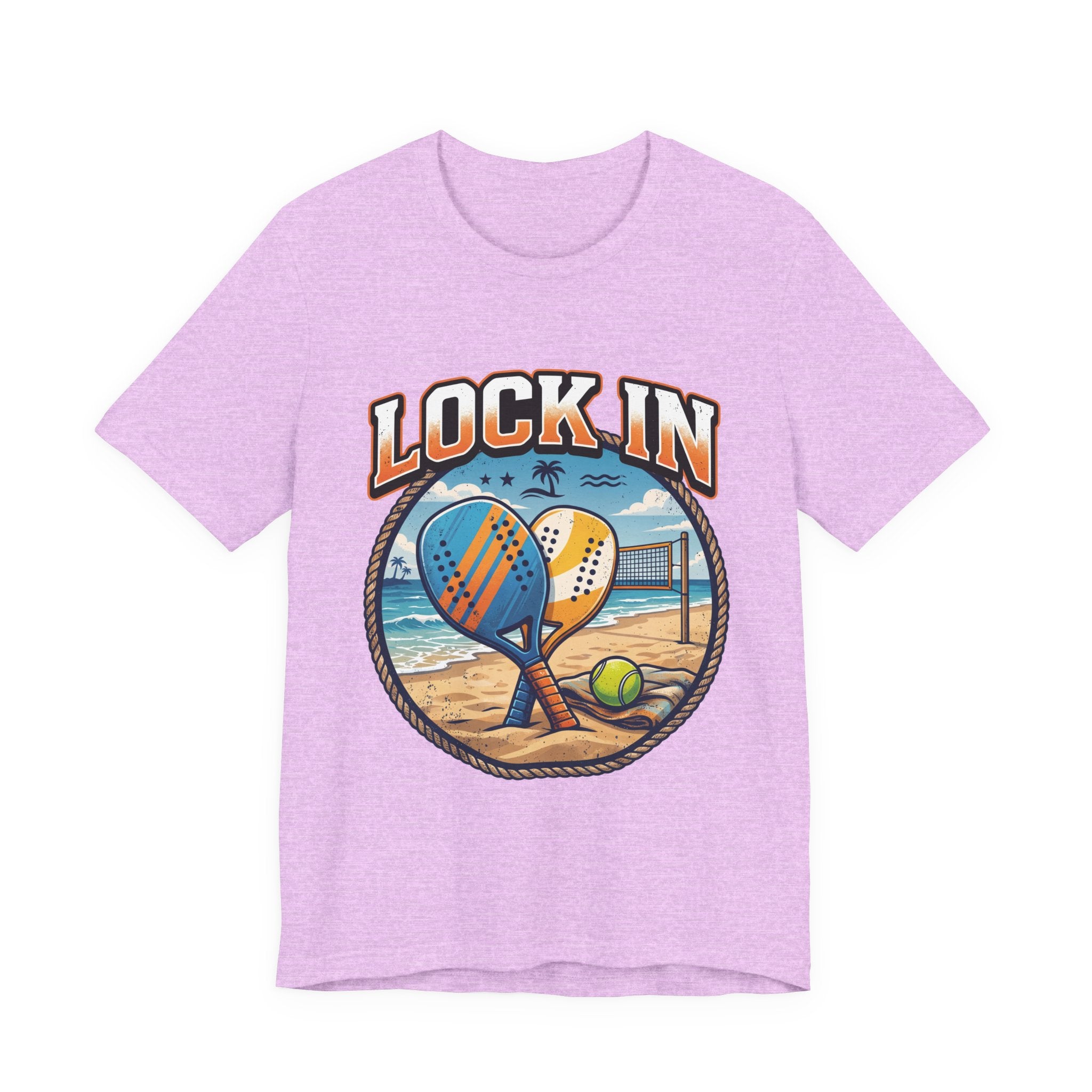 Beach Tennis T-Shirt | Collegiate Two Crossed Paddles | Lock In | Unisex