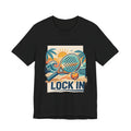 Beach Paddle Tennis T-Shirt | Retro Teal Orange Paddle | Lock In | Unisex Tee Gift