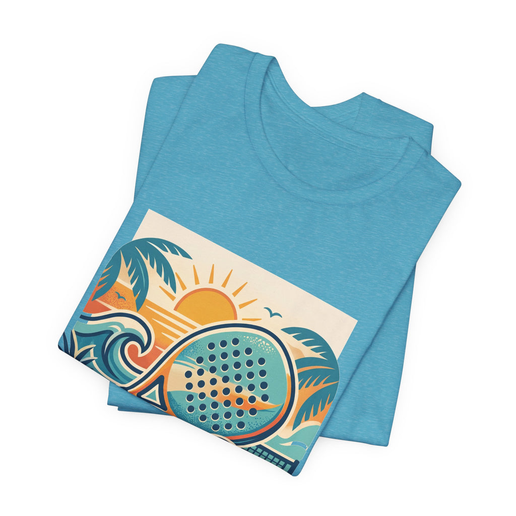 Beach Paddle Tennis T-Shirt | Retro Teal Orange Paddle | Lock In | Unisex Tee Gift