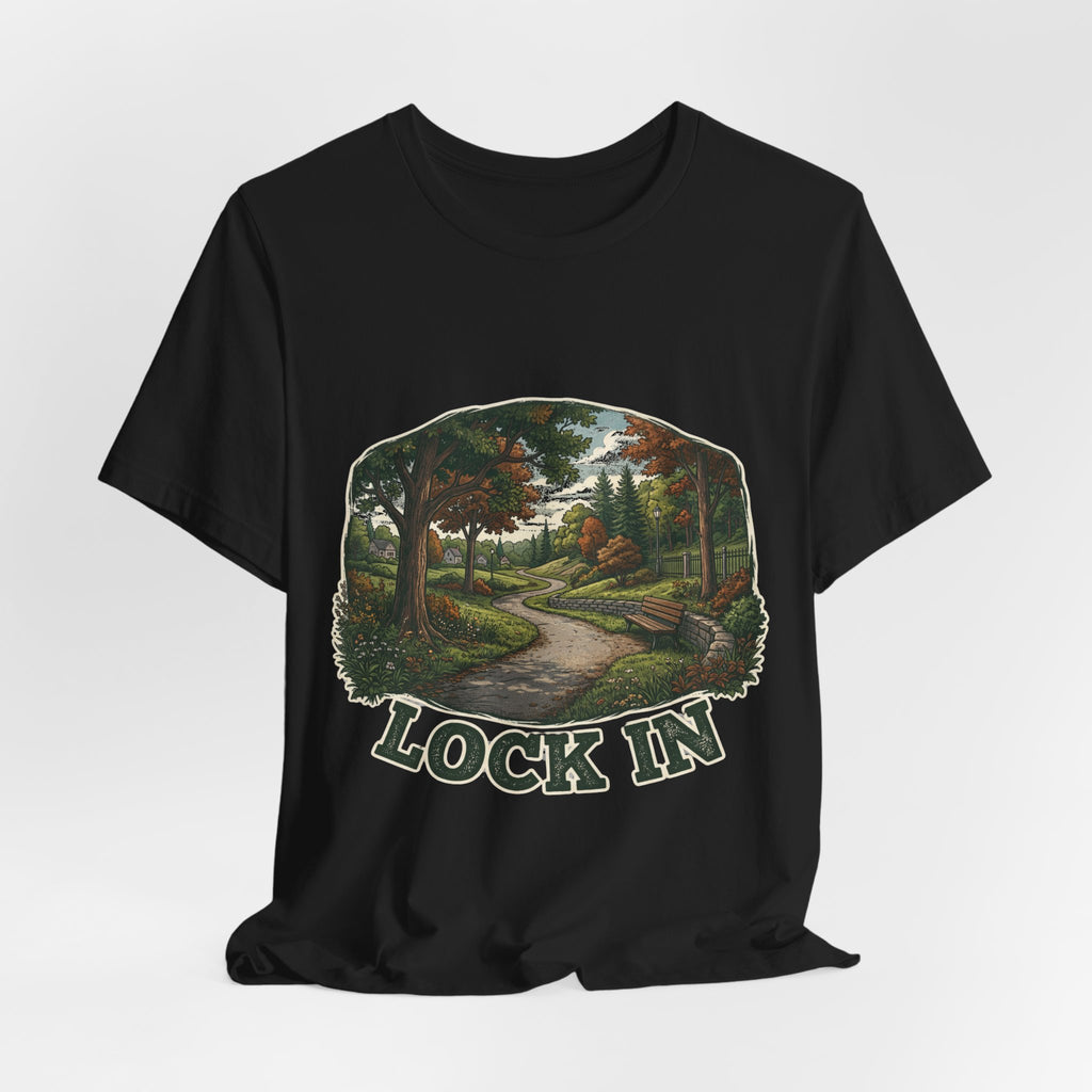 Autumn Walking T-Shirt | Fall Trail Tee | Nature Path Shirt | Lock In Life | Unisex Heavy Cotton Graphic Tee