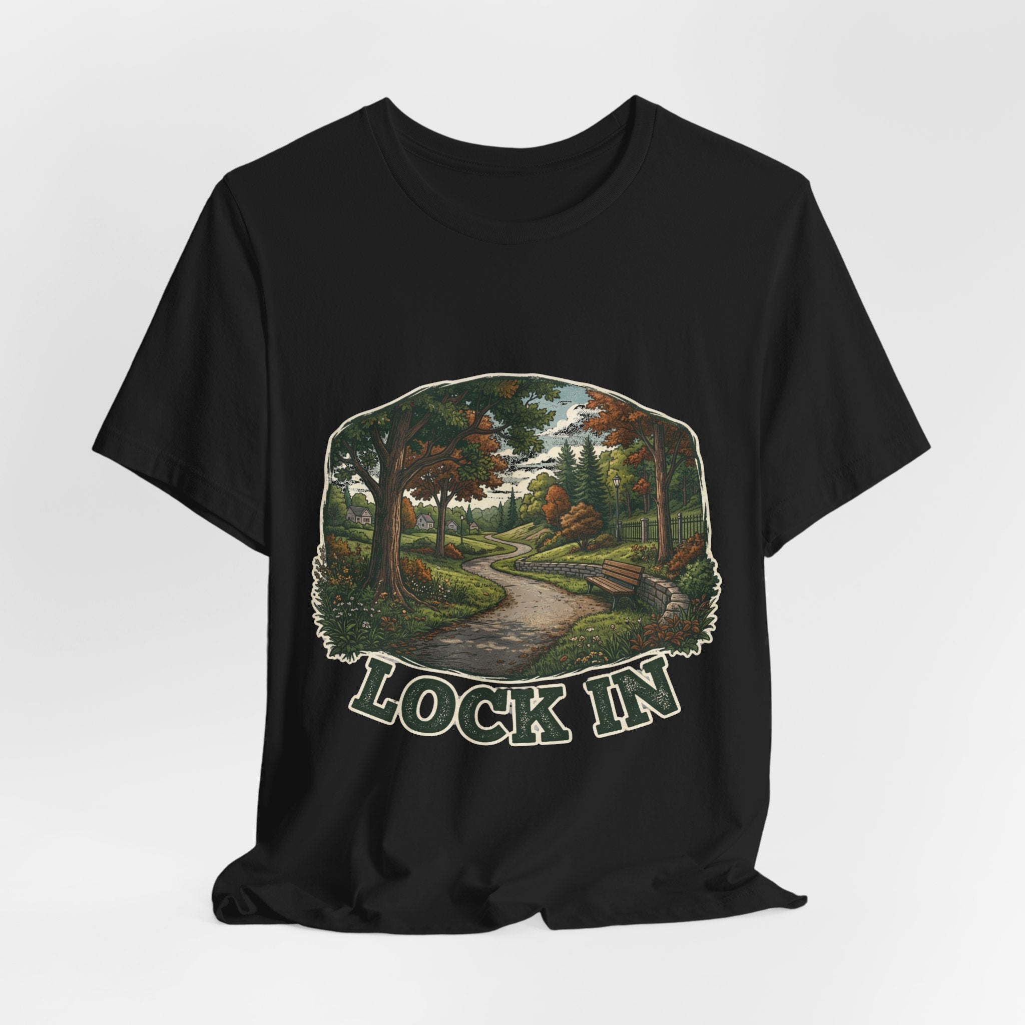 Autumn Walking T-Shirt | Fall Trail Tee | Nature Path Shirt | Lock In Life | Unisex Heavy Cotton Graphic Tee