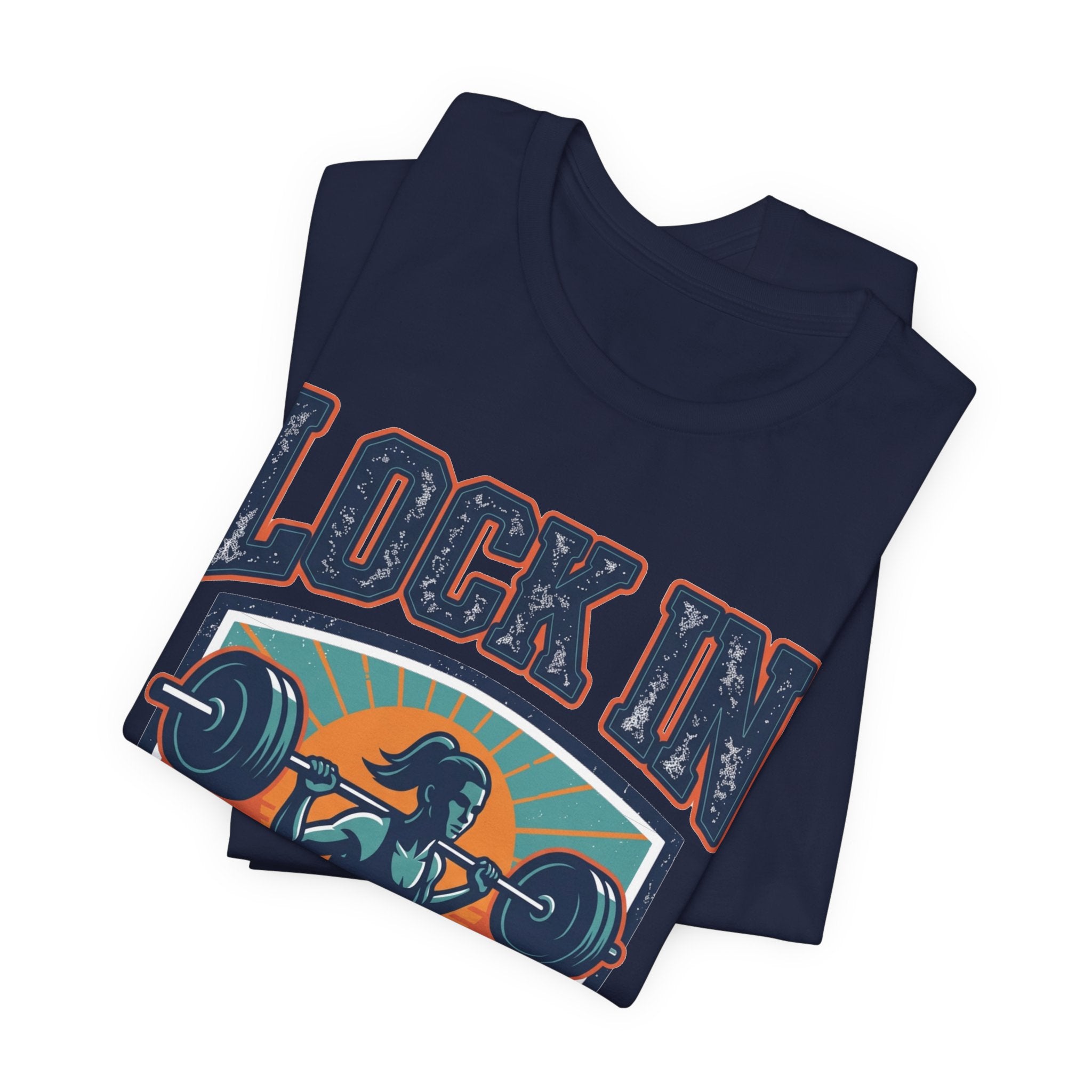 Lock In Gym T-Shirt | Motivational Weightlifting Tee | Women Barbell Squat Shirt | Fitness Gift