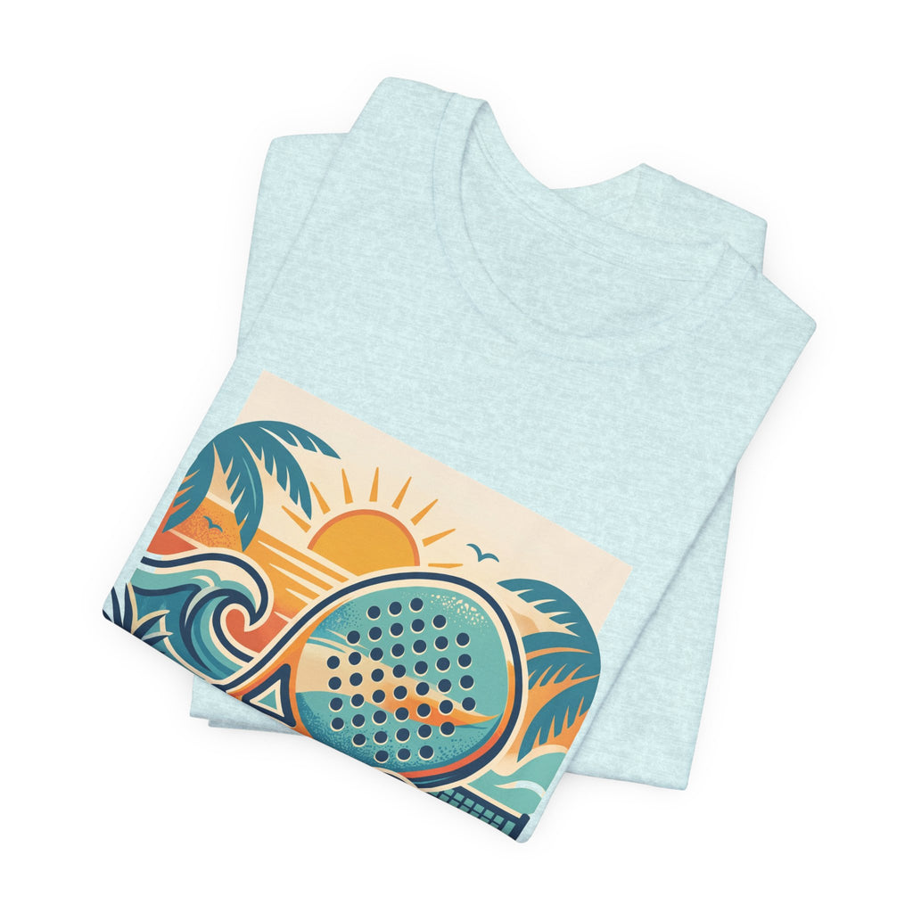 Beach Paddle Tennis T-Shirt | Retro Teal Orange Paddle | Lock In | Unisex Tee Gift