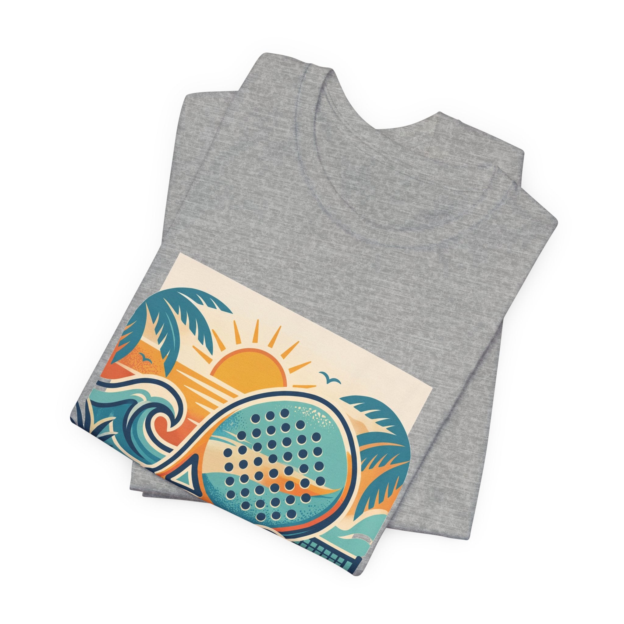 Beach Paddle Tennis T-Shirt | Retro Teal Orange Paddle | Lock In | Unisex Tee Gift